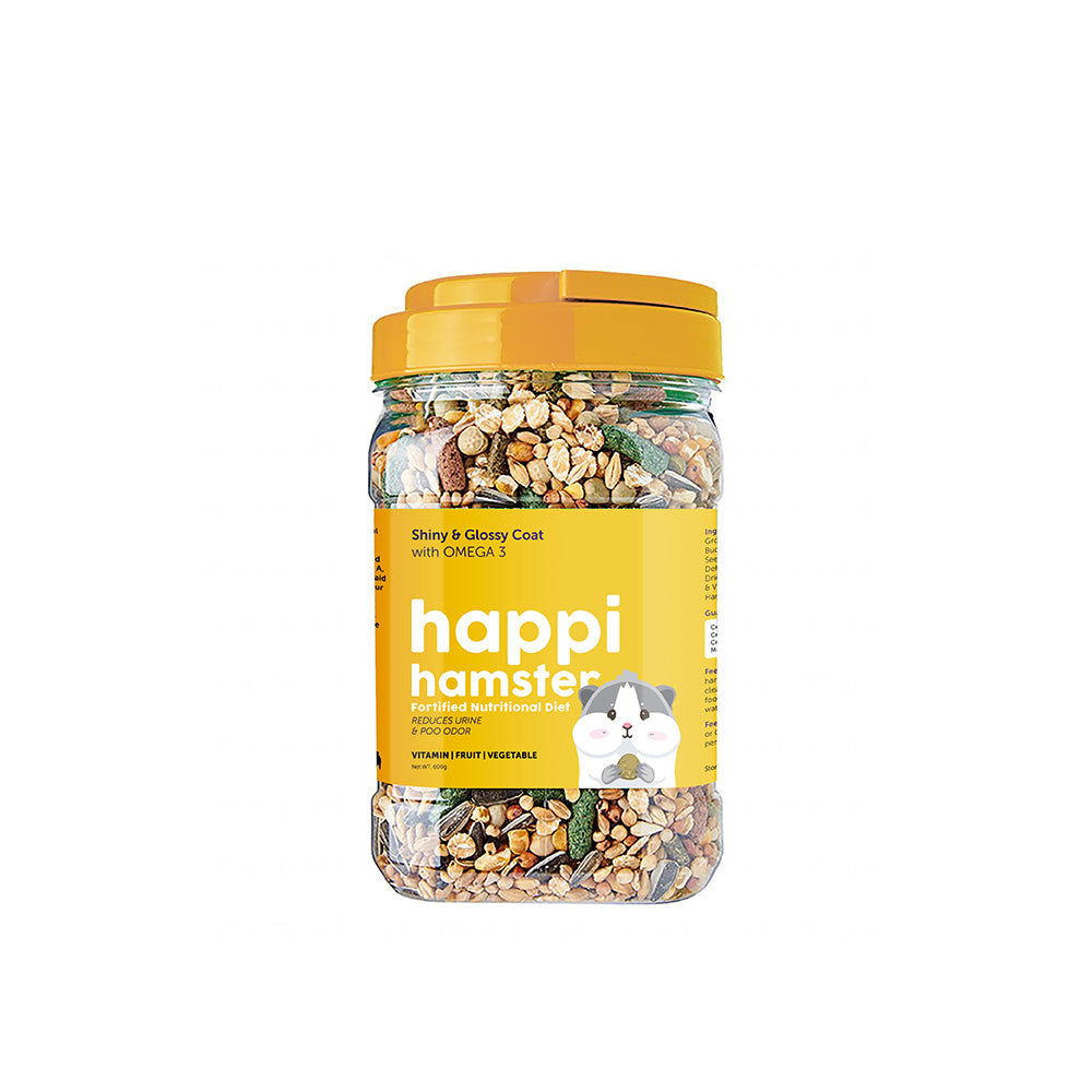 Happi Hamster Fortified Nutritional Diet | Shiny Coat Hamster Muesli Mix