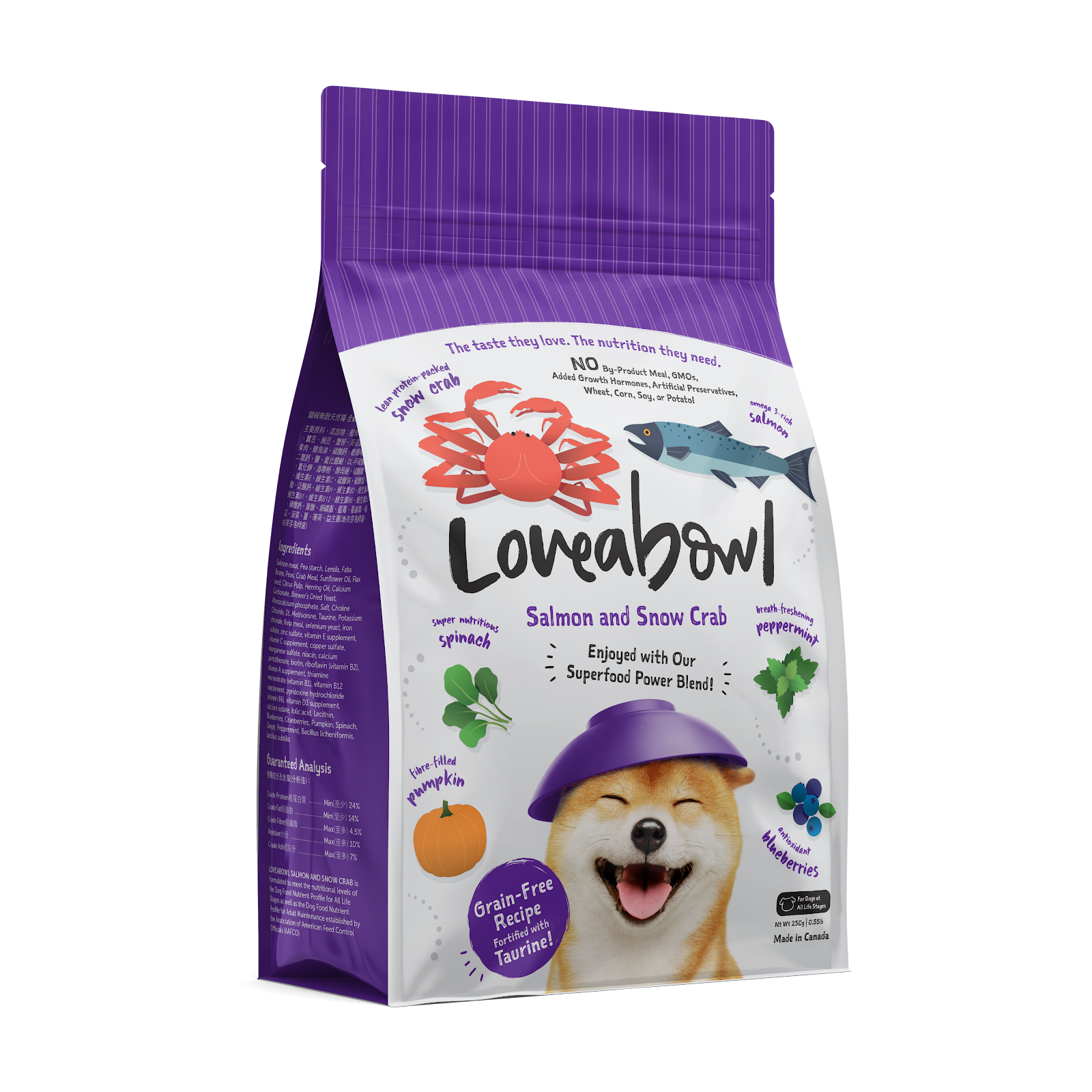 Loveabowl Grain-Free Salmon & Snow Crab Dry Dog Food | Taurine-Fortified