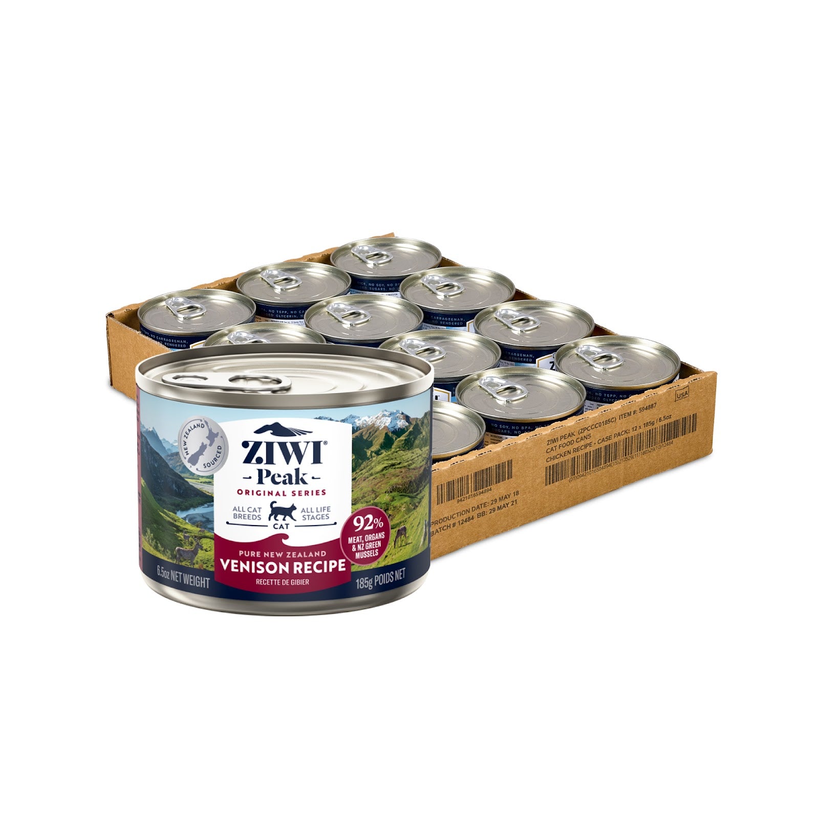 Ziwi Peak Venison Wet Cat Food | Carton, 92% Meat & Grain-Free