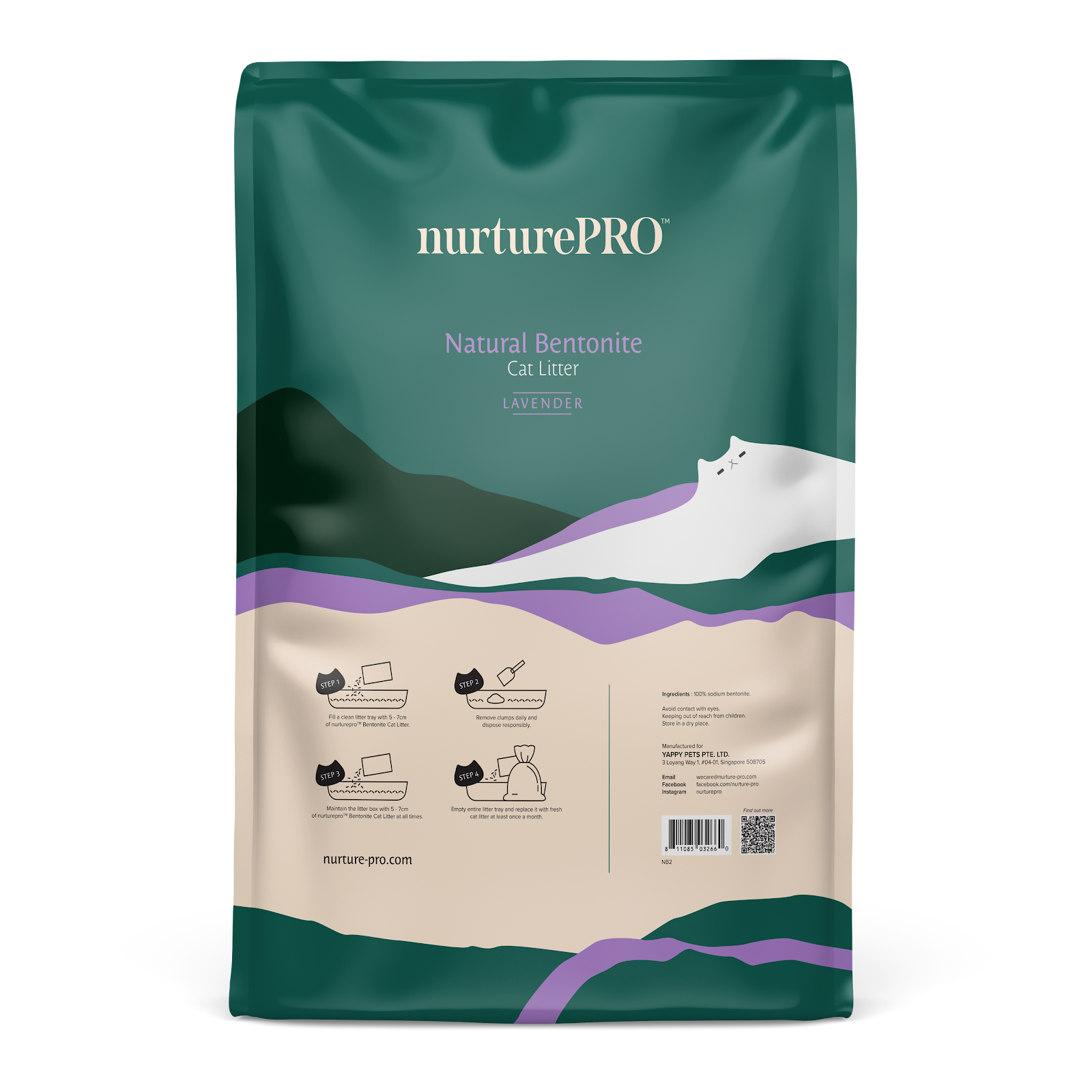 Nurture Pro Natural Bentonite Cat Litter | Lavender-Scented Clumping Litter