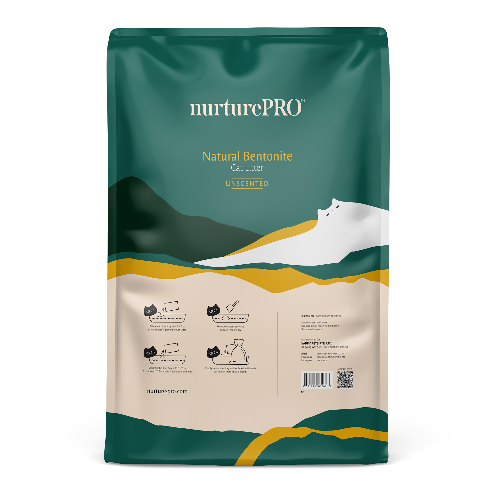 Nurture Pro Natural Bentonite Cat Litter | Unscented Clumping Litter