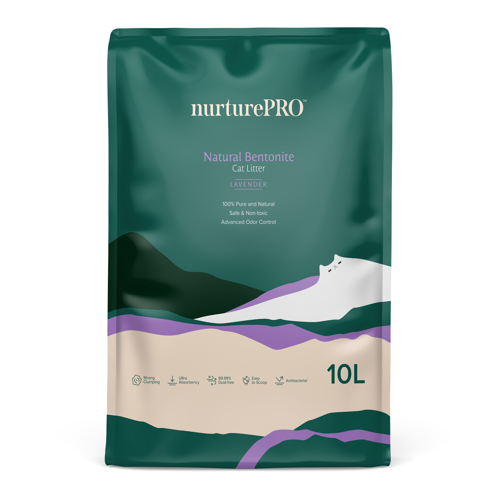 Nurture Pro Natural Bentonite Cat Litter | Lavender-Scented Clumping Litter