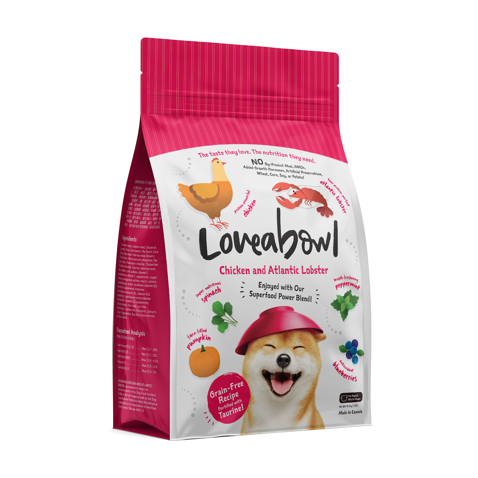 Loveabowl Grain-Free Chicken & Atlantic Lobster Dog Food | Novel Protein