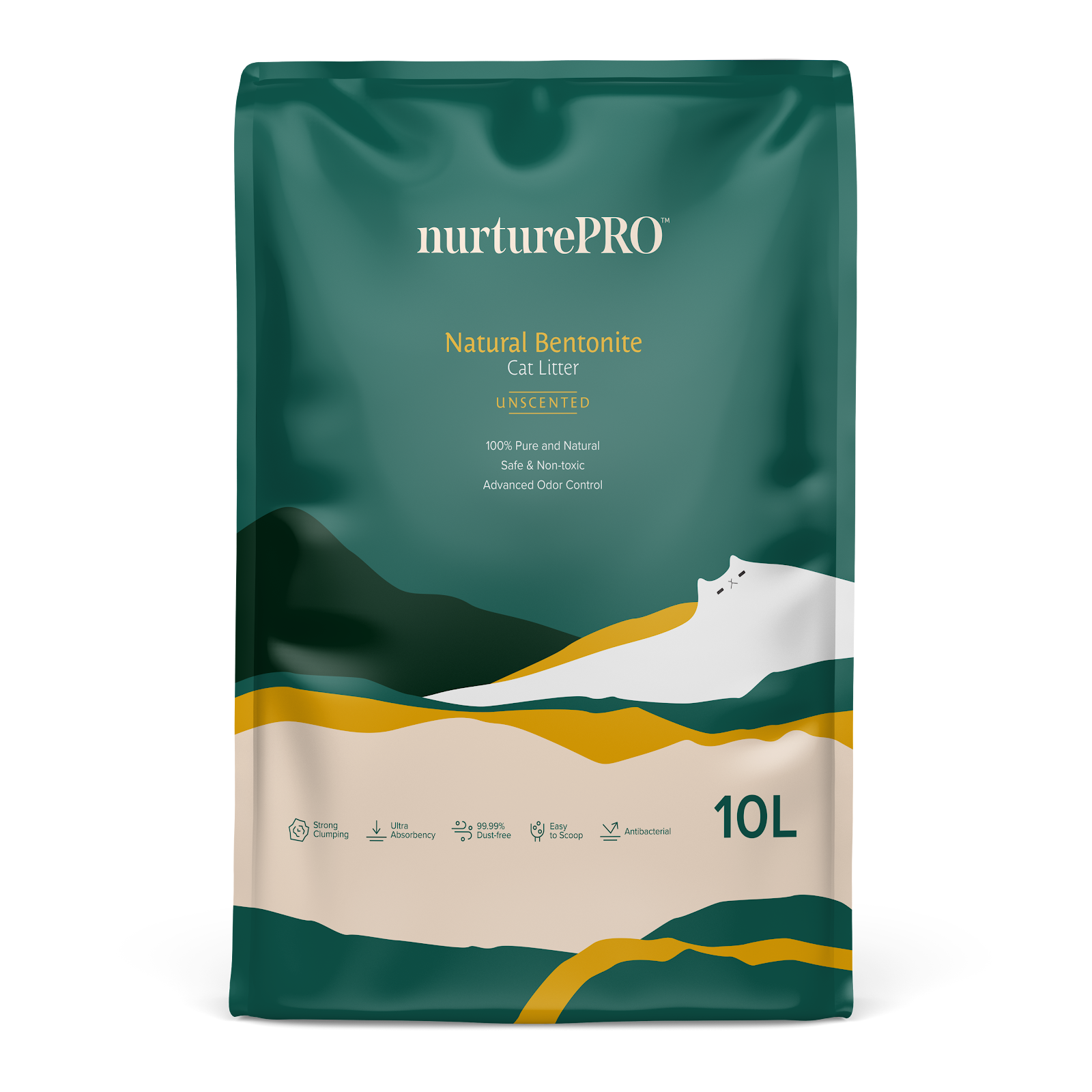 Nurture Pro Natural Bentonite Cat Litter | Unscented Clumping Litter