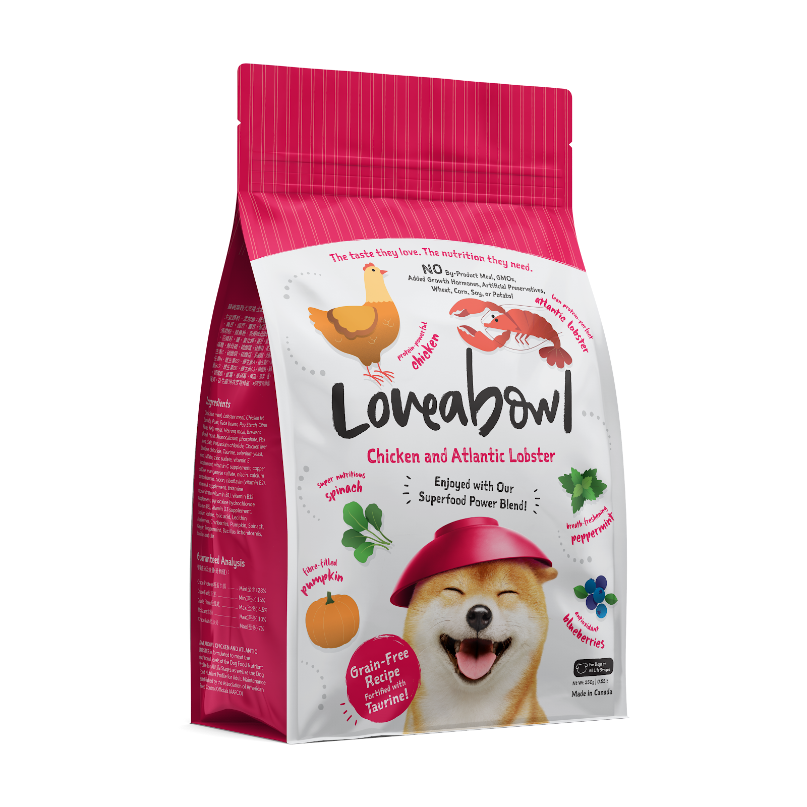 Loveabowl Grain-Free Chicken & Atlantic Lobster Dog Food | Novel Protein