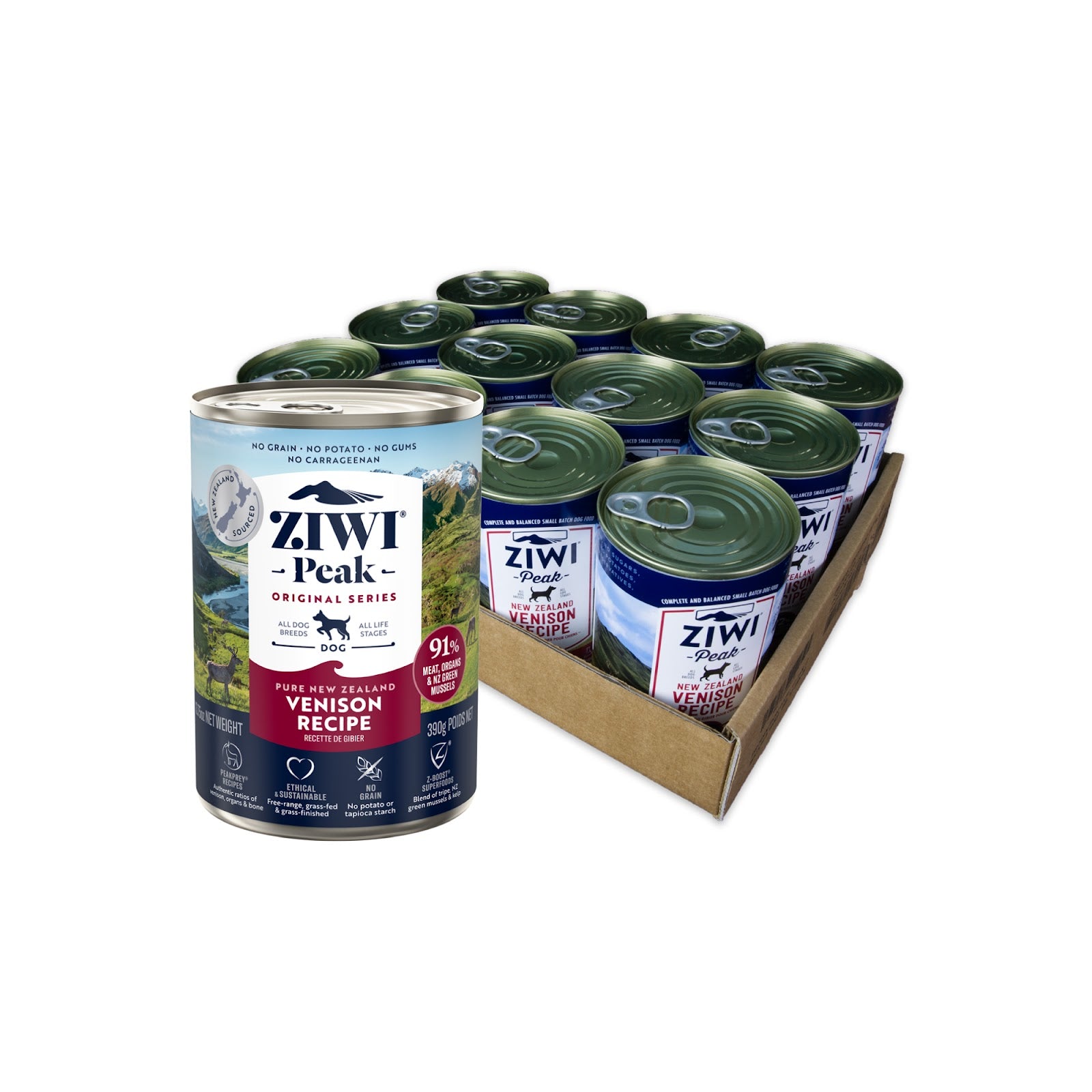Ziwi Peak Venison Wet Dog Food | Carton of 12 x 390g