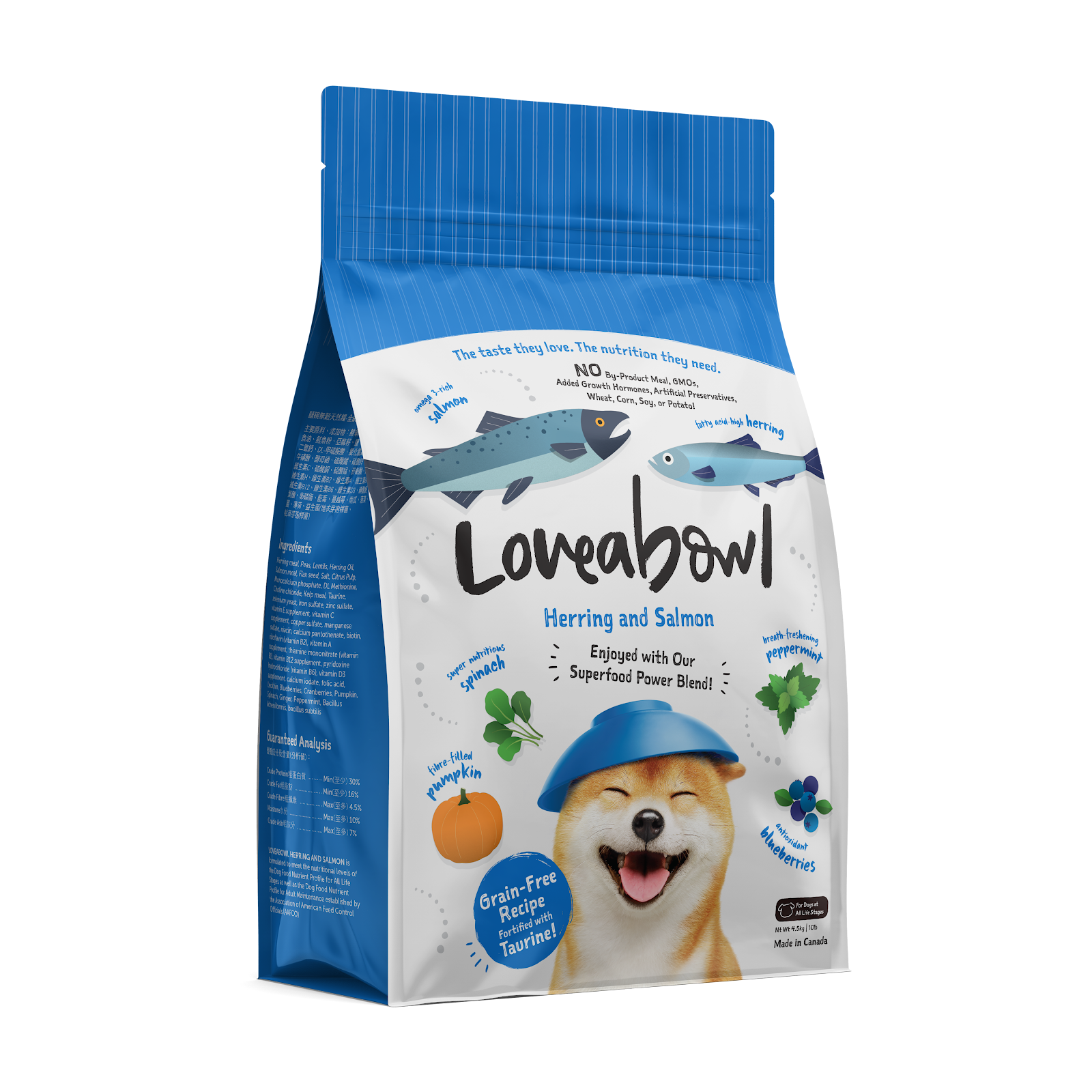 Loveabowl Grain-Free Herring & Salmon Dry Dog Food | Taurine-Fortified
