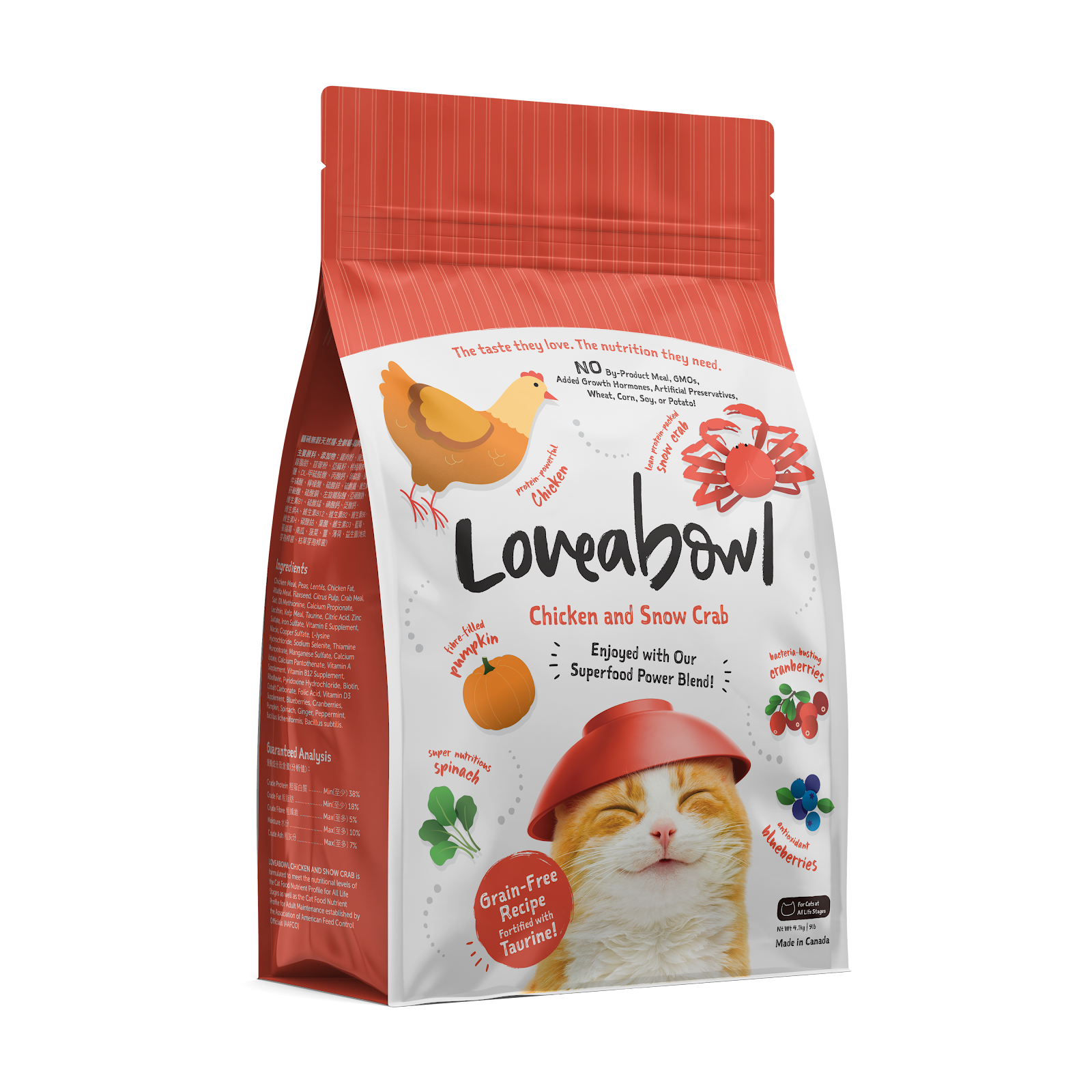 Loveabowl Grain-Free Chicken & Snow Crab Dry Cat Food | Seafood Twist