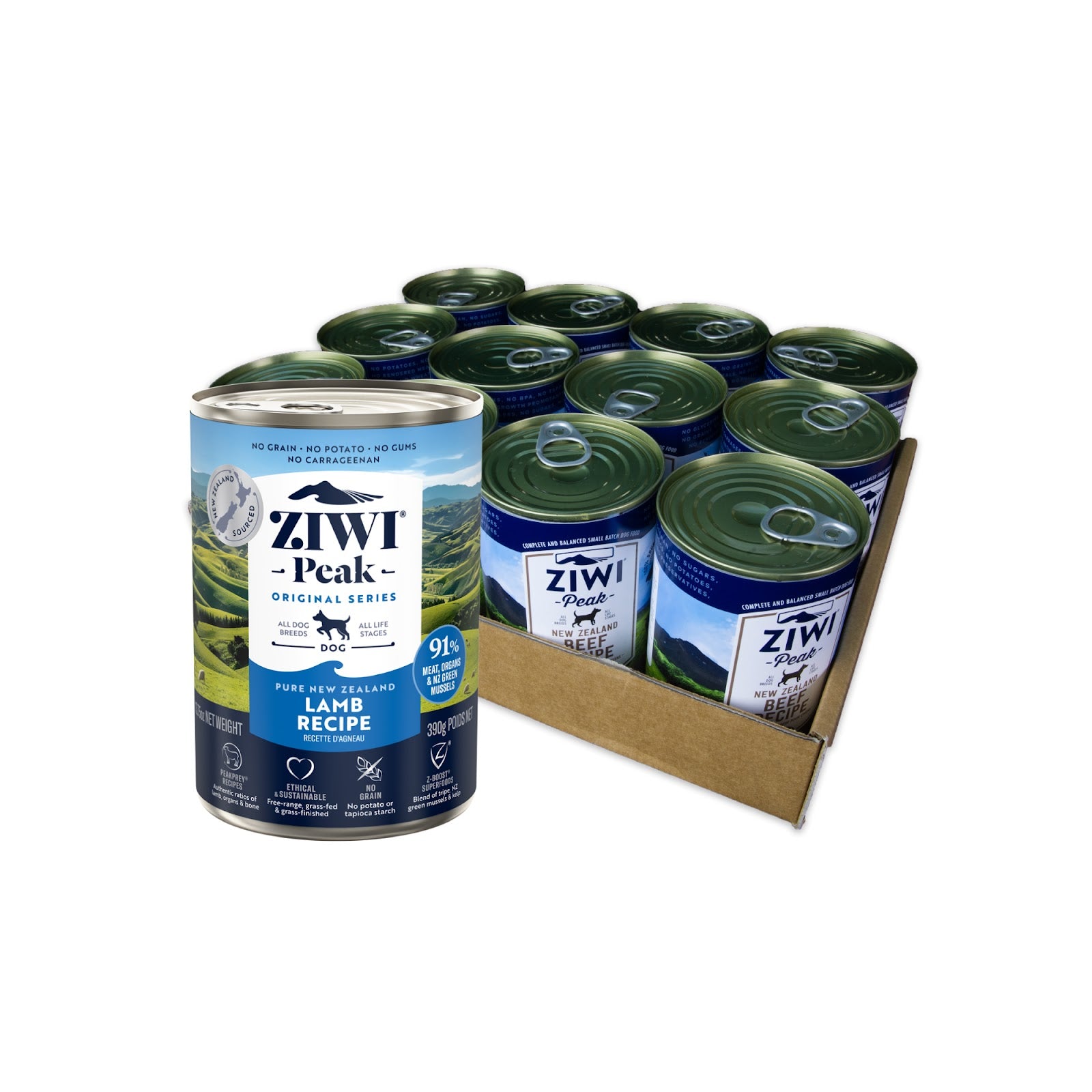 Ziwi Peak Lamb Wet Dog Food | Carton of 12 x 390g