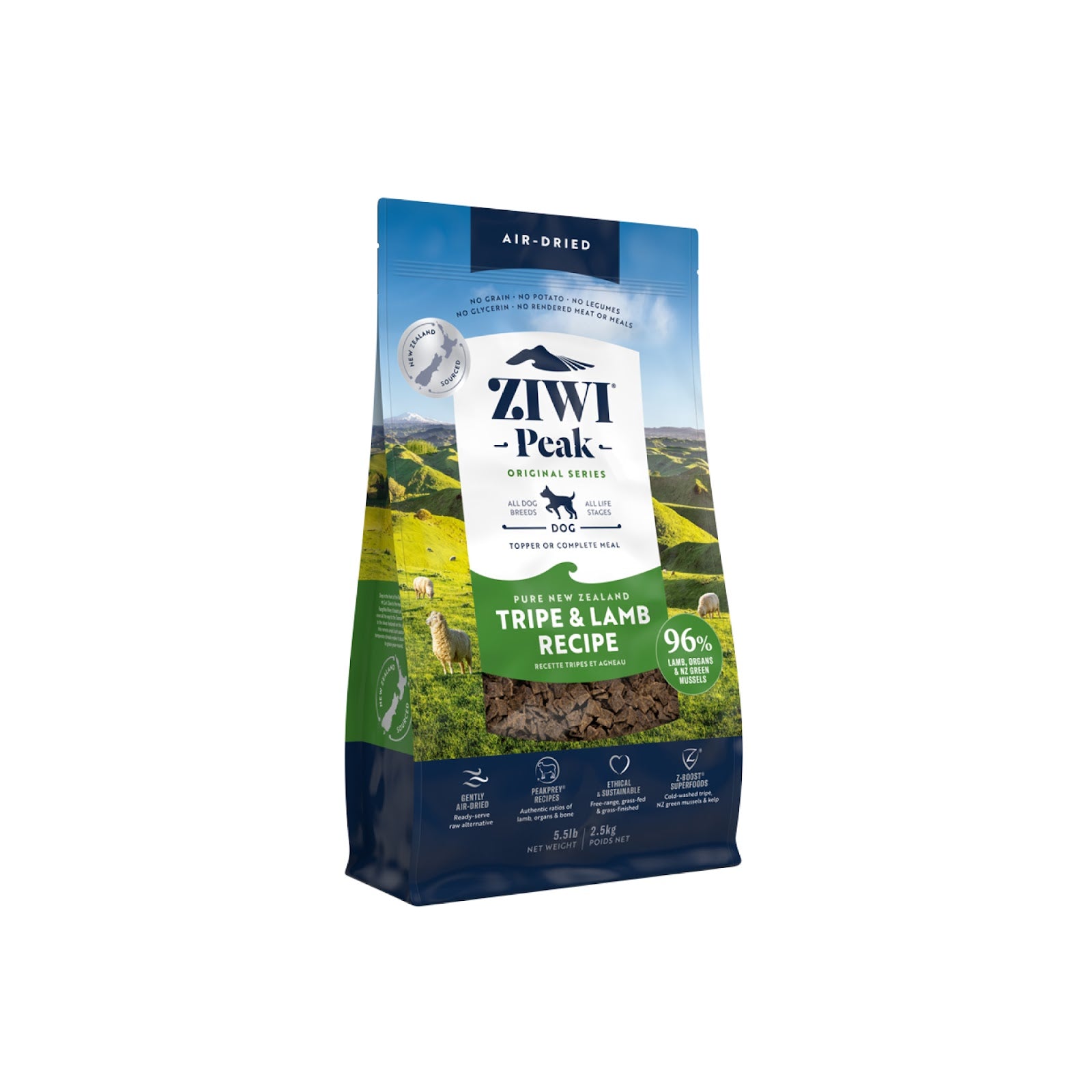 Ziwi Peak Air-Dried Tripe & Lamb Dog Food | Grain-Free & High Protein