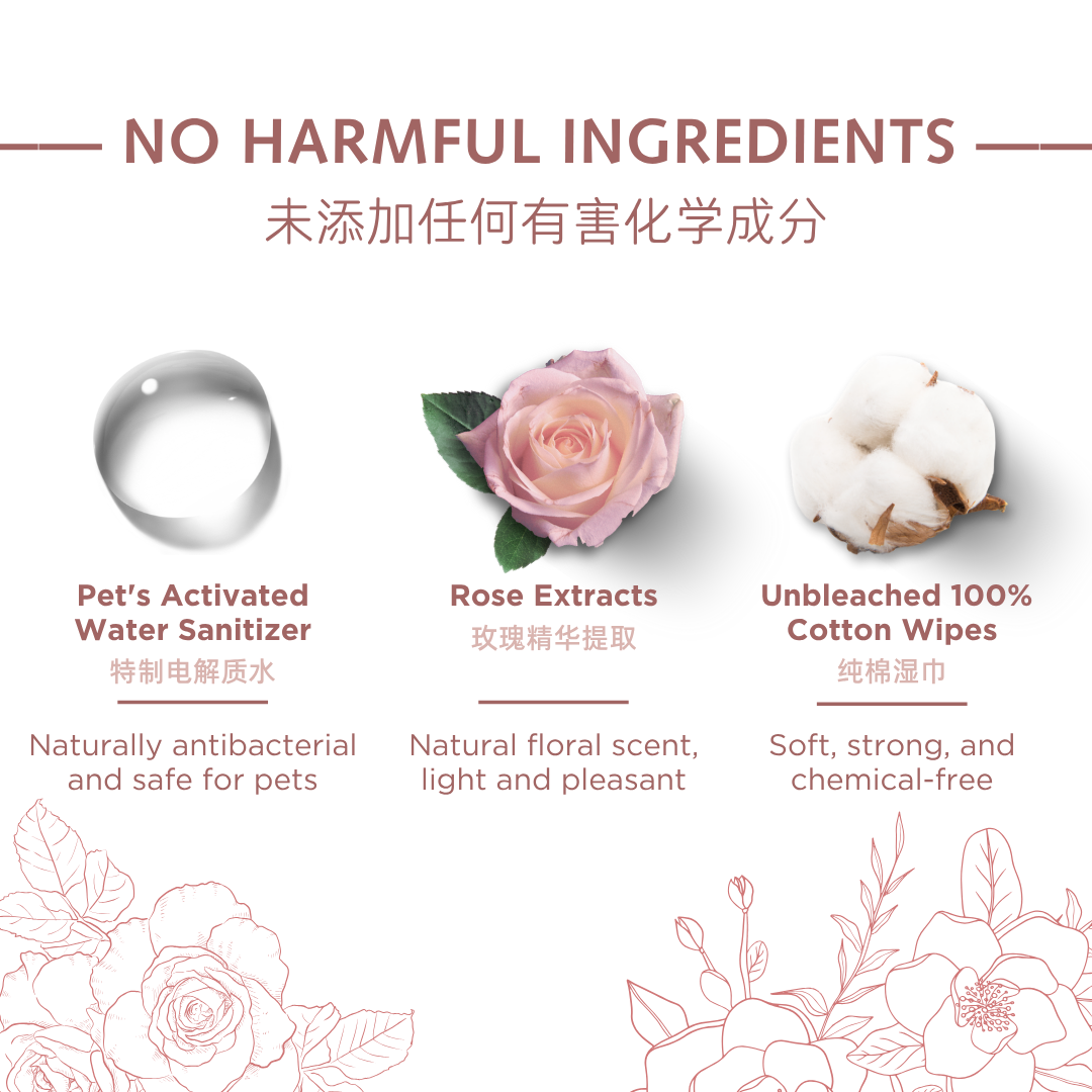 P.A.W.S Wipes - Rose