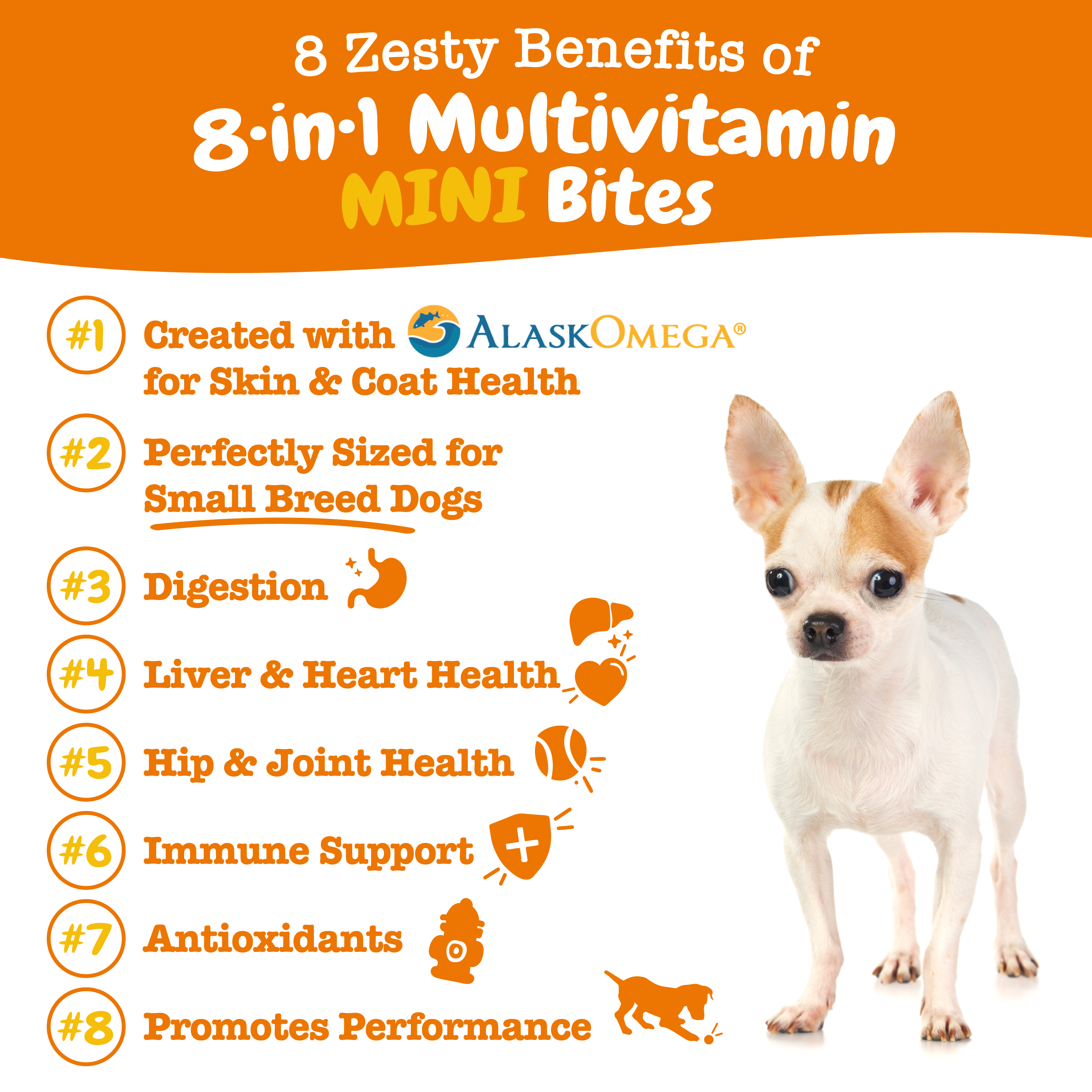 Zesty Paws 8-in-1 Multivitamin Mini Bites Dog Supplements - Chicken
