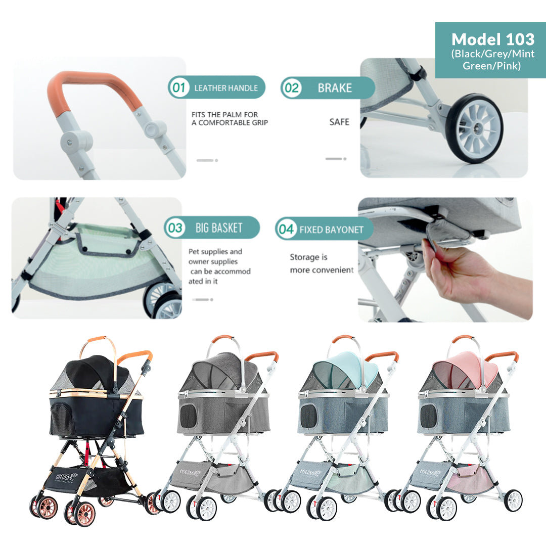 BNDC Pet Pram & Stroller - Model 103 (Mint Green)