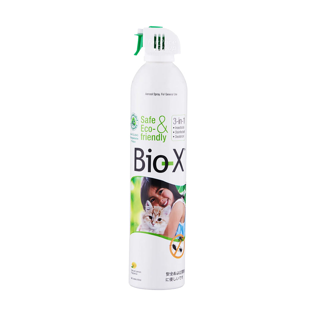 Bio-X 3-in-1 Aerosol Spray 600ml | Pet-Safe Insecticide, Disinfectant & Deodorizer