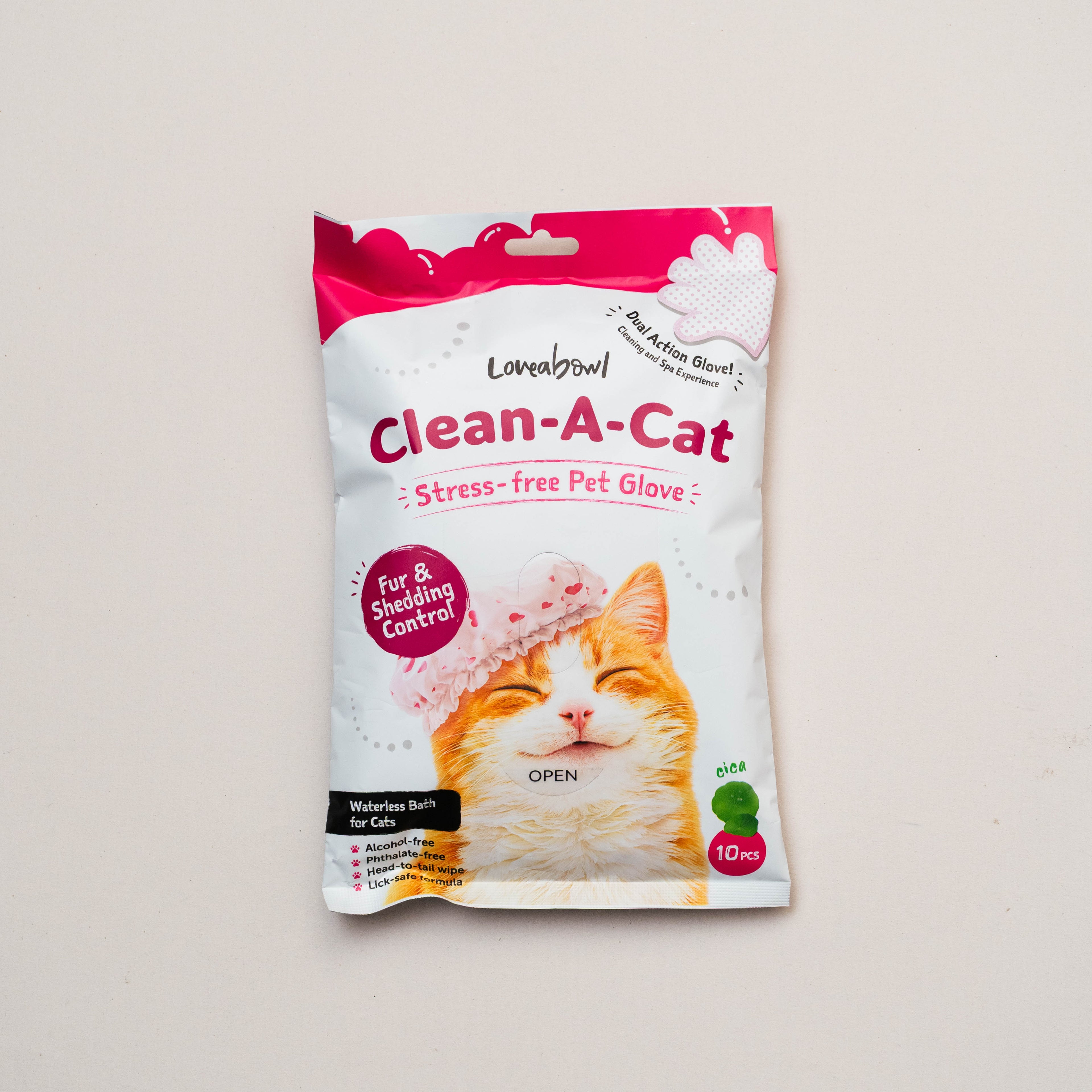 Loveabowl Clean-A-Cat Stress-free Pet Gloves Cica