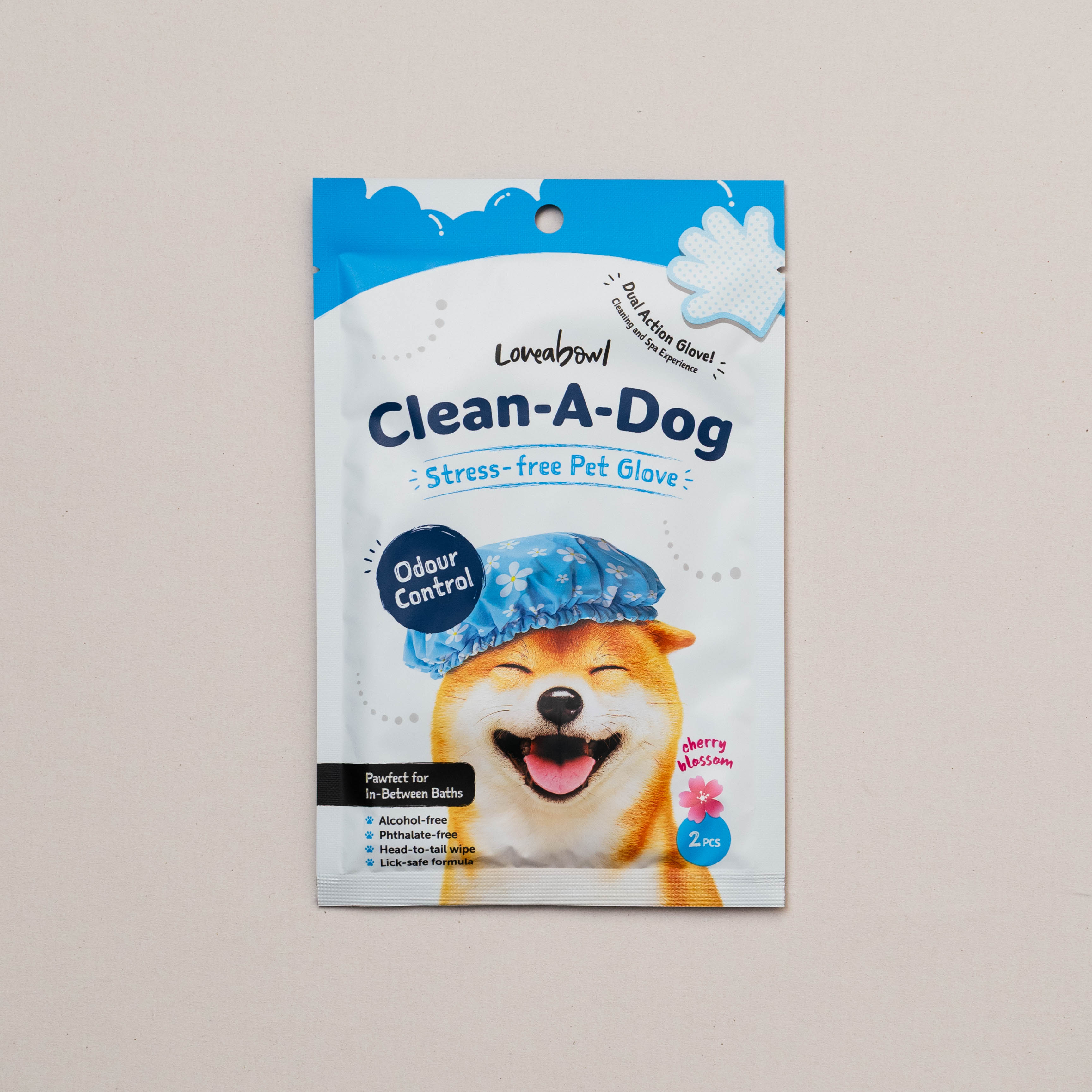 Loveabowl Clean-A-Dog Stress-free Pet Gloves Cherry Blossom