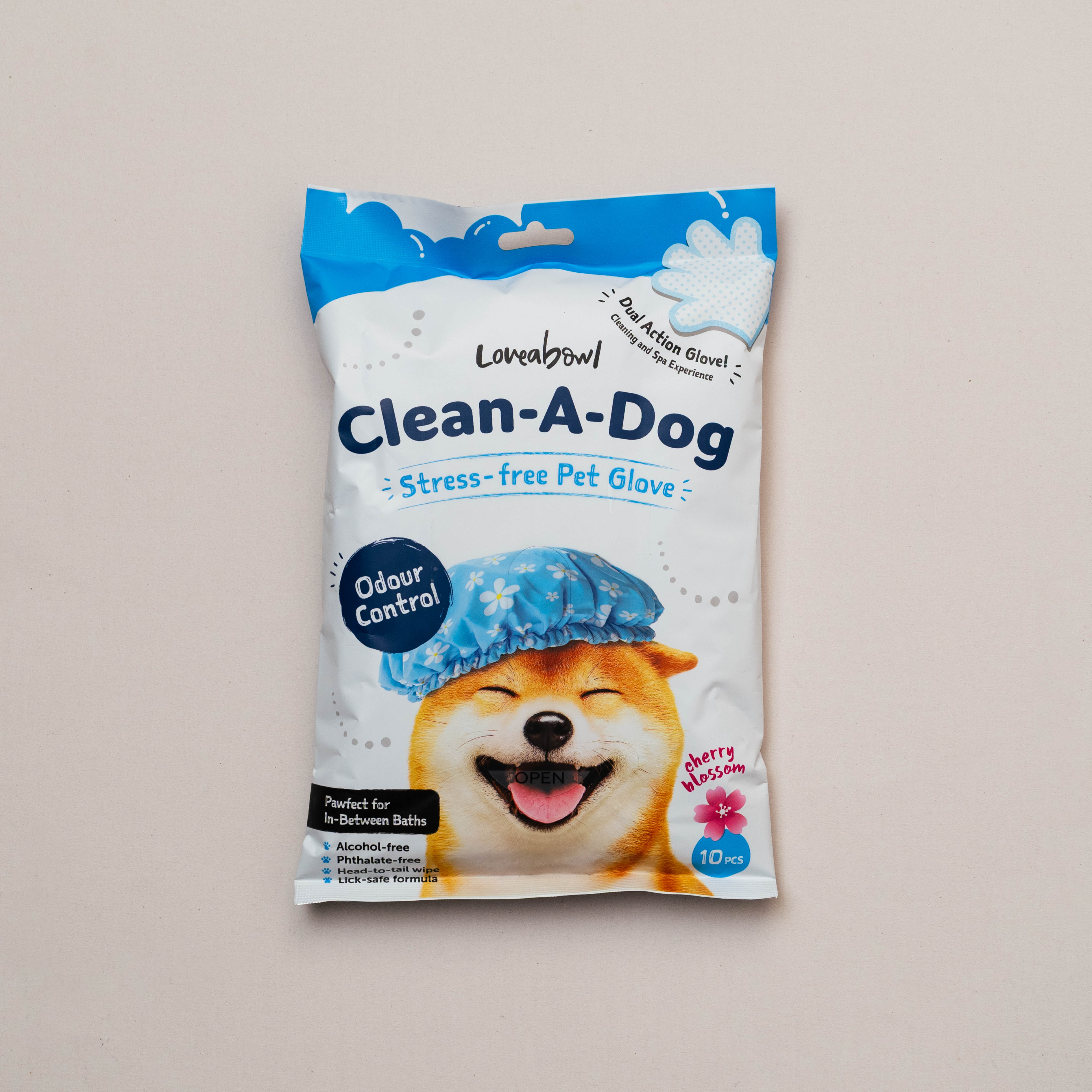 Loveabowl Clean-A-Dog Stress-free Pet Gloves Cherry Blossom