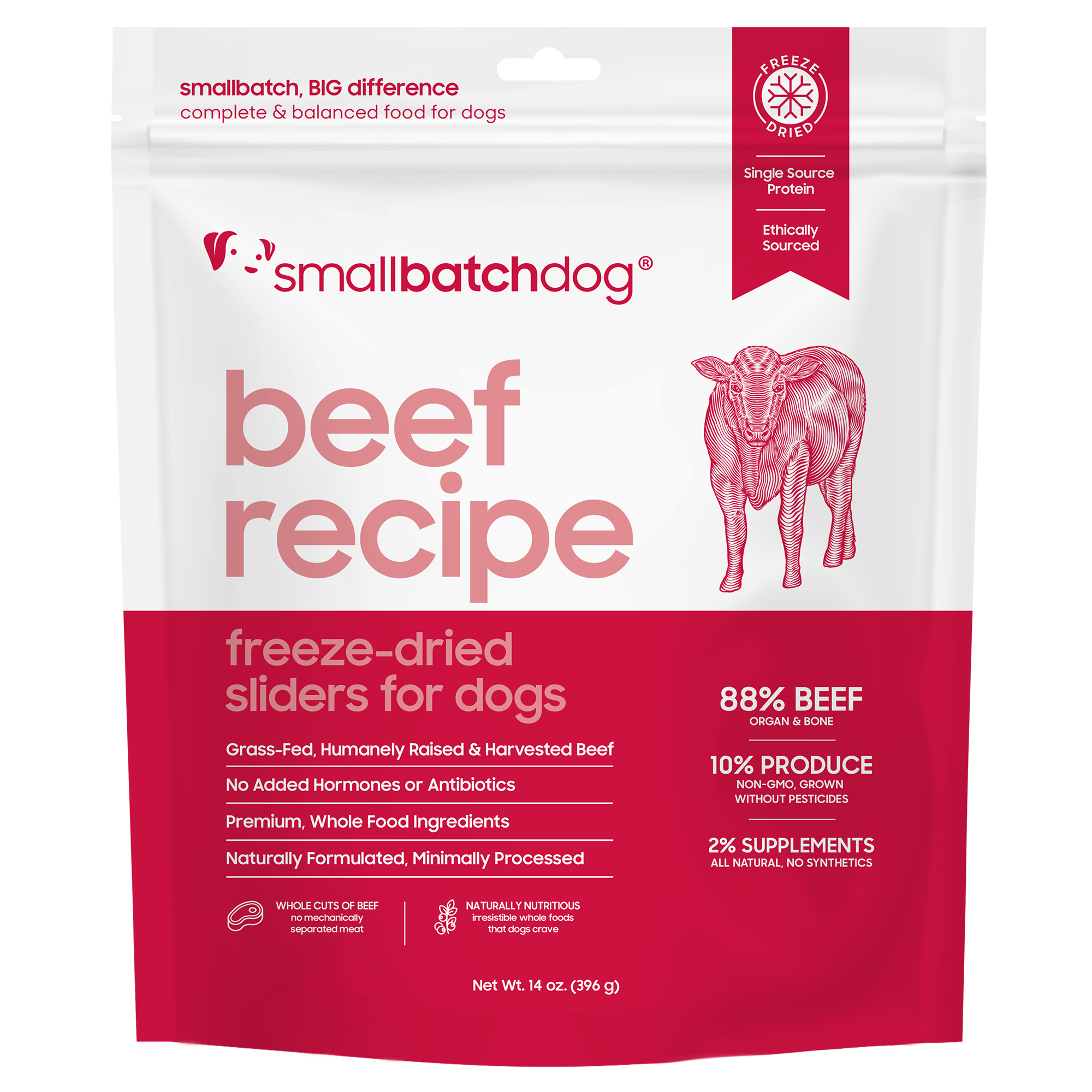 Smallbatch Freeze-Dried Beef Sliders for Dogs