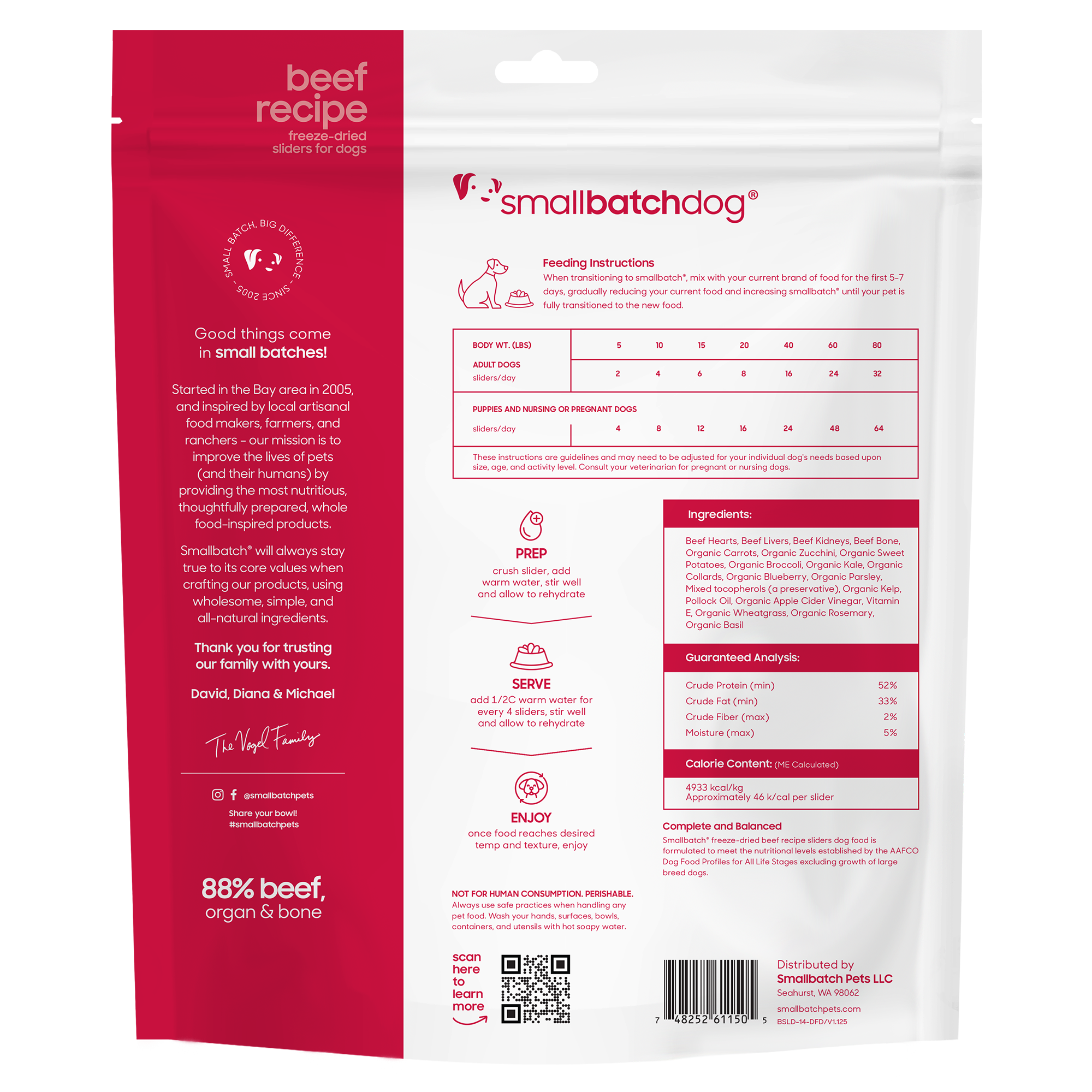 Smallbatch Freeze-Dried Beef Sliders for Dogs