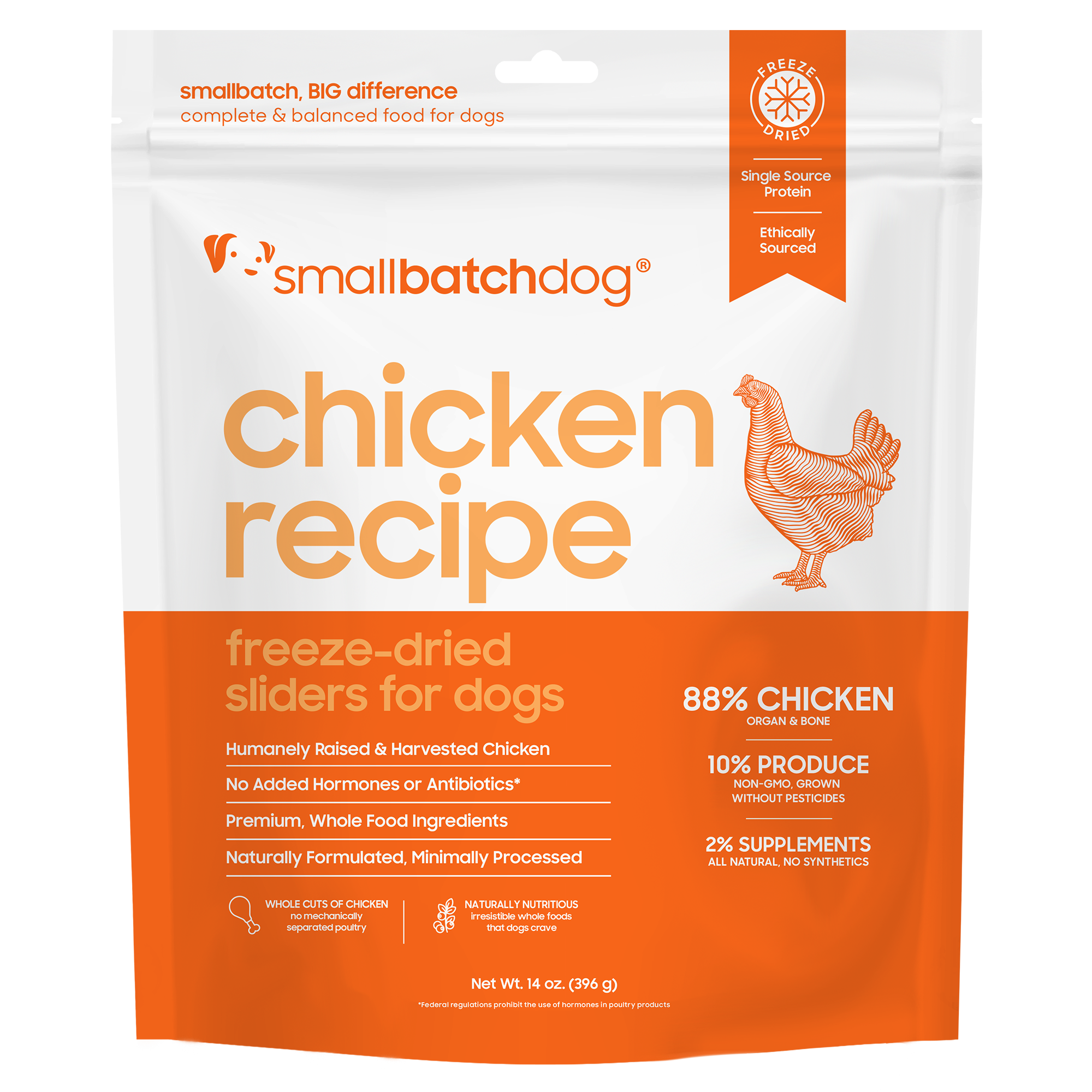 Smallbatch Freeze-Dried Chicken Sliders for Dogs