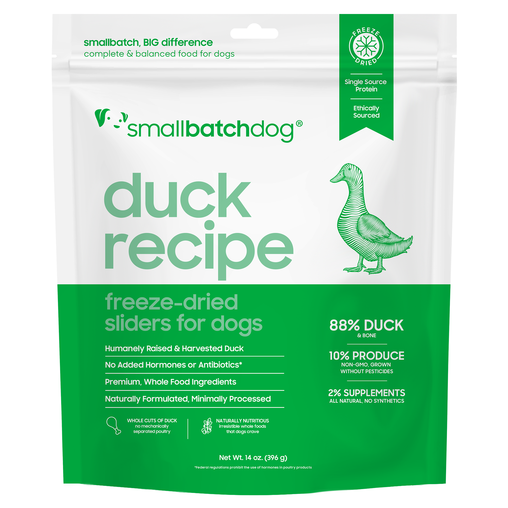 Smallbatch Freeze-Dried Duck Sliders for Dogs