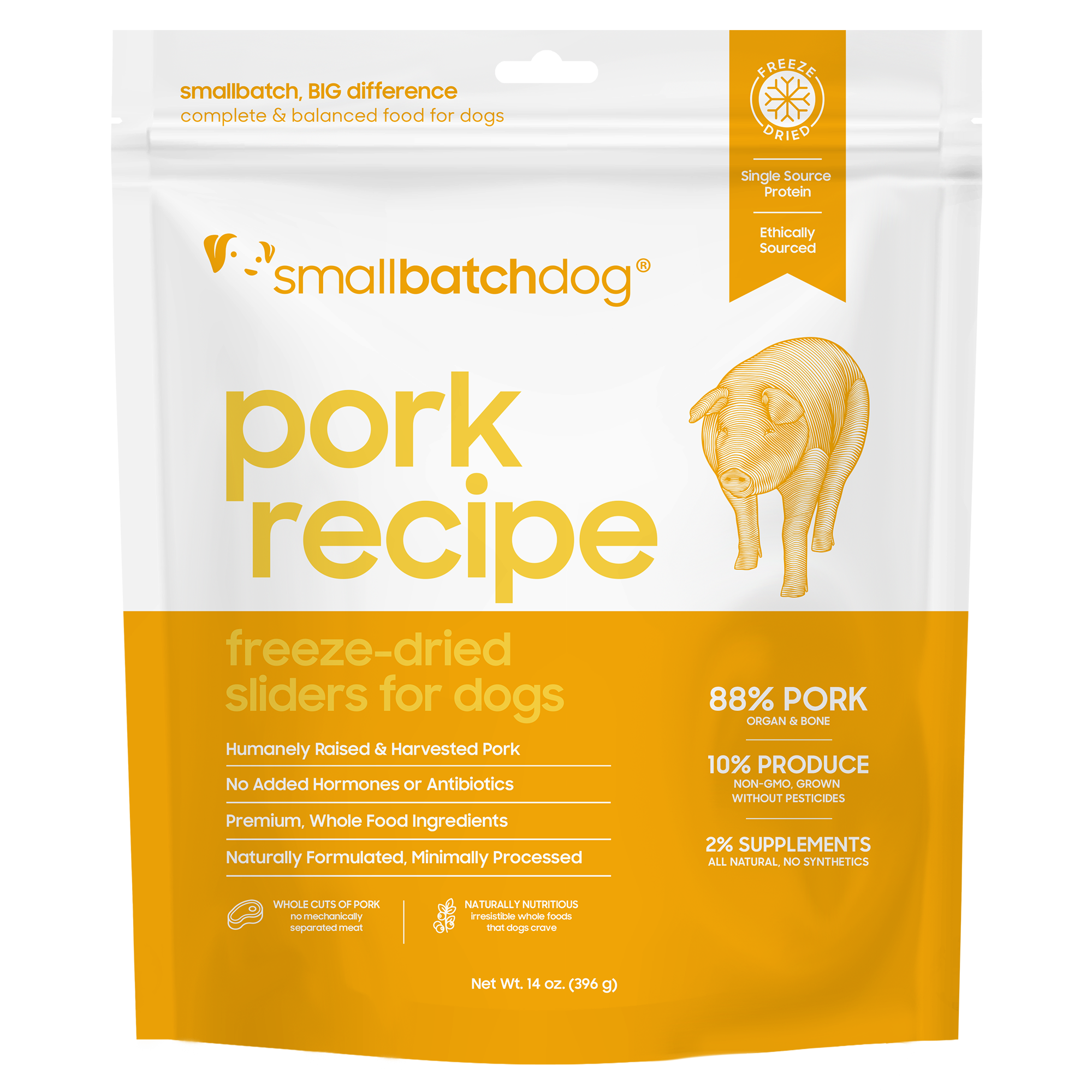 Smallbatch Freeze-Dried Pork Sliders for Dogs