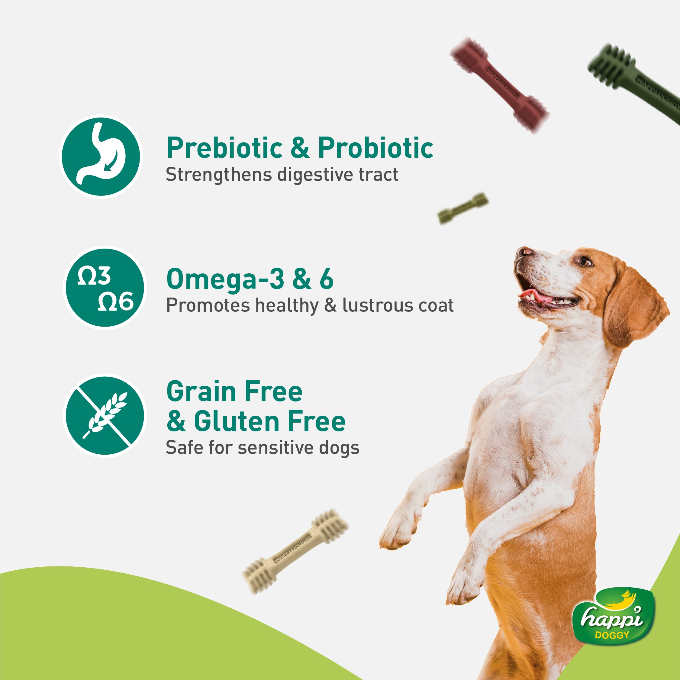 Happi Skippi Zest 4-inch Dog Dental Chew