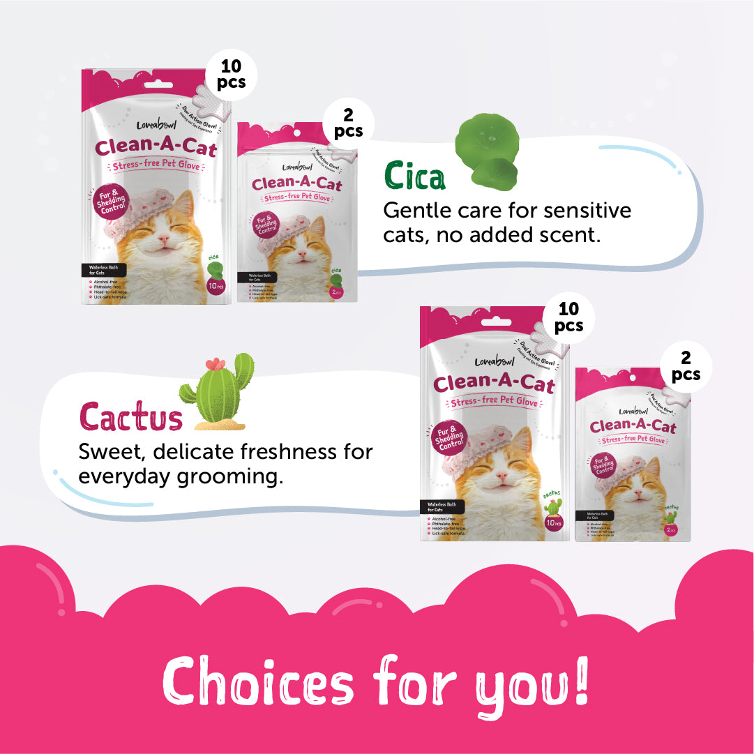 Loveabowl Clean-A-Cat Stress-free Pet Gloves Cica