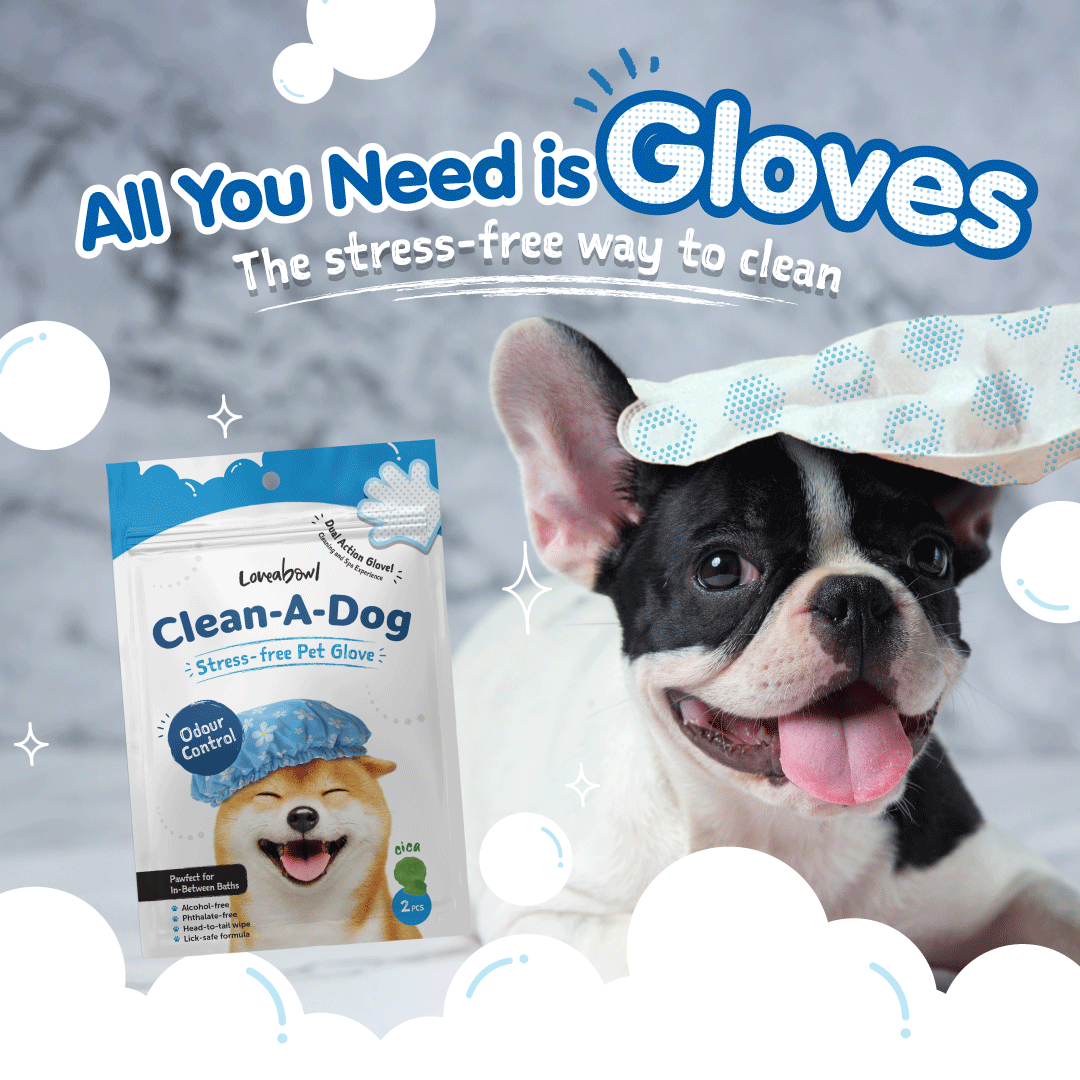 Loveabowl Clean-A-Dog Stress-free Pet Gloves Cherry Blossom