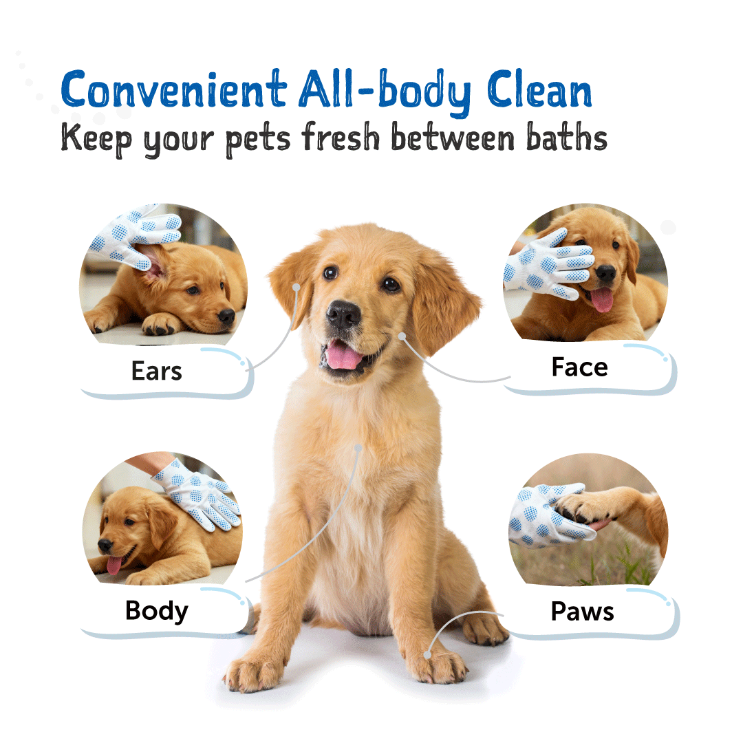 Loveabowl Clean-A-Dog Stress-free Pet Gloves Cherry Blossom