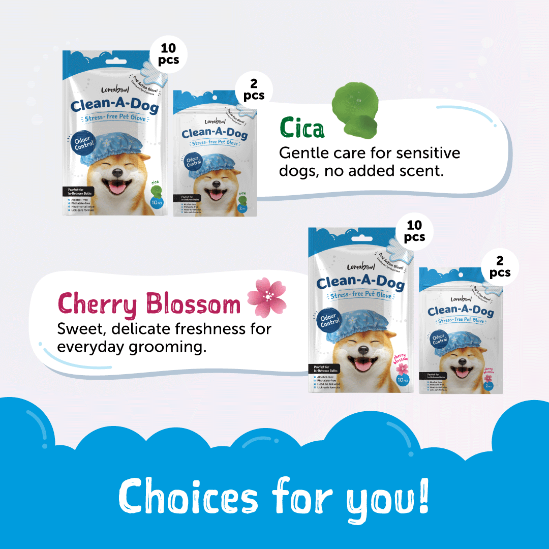 Loveabowl Clean-A-Dog Stress-free Pet Gloves Cherry Blossom