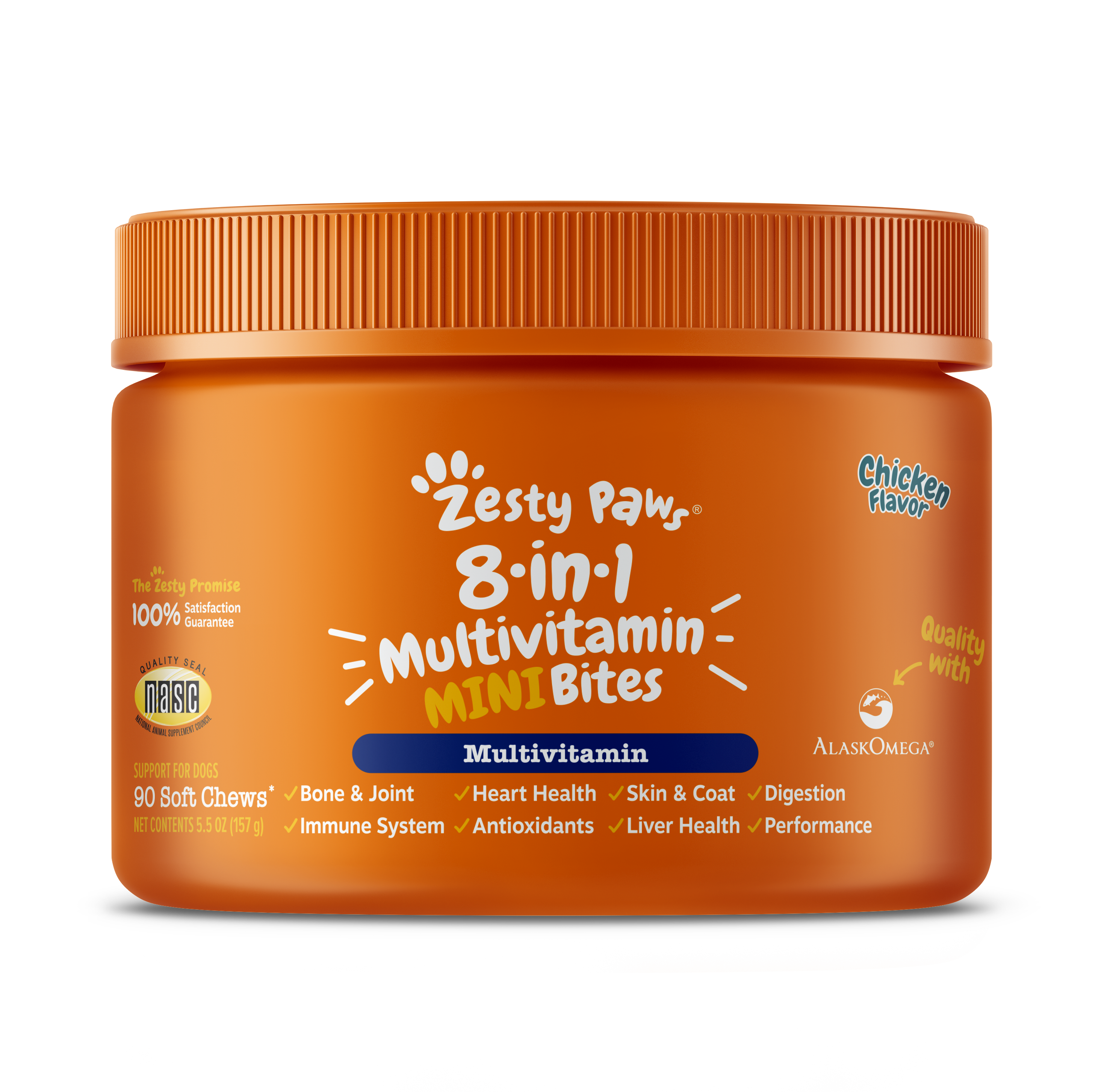 Zesty Paws 8-in-1 Multivitamin Mini Bites Dog Supplements - Chicken