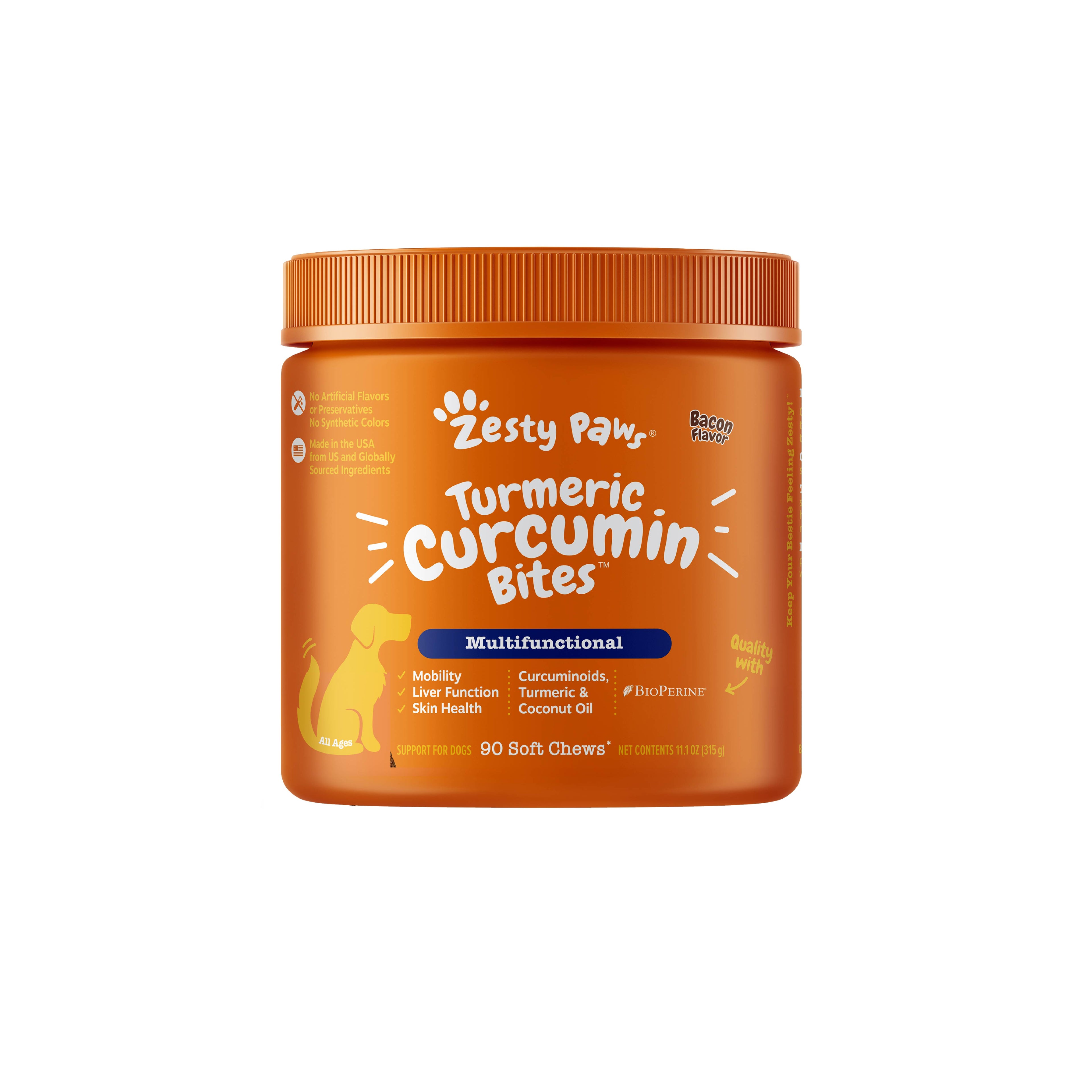 Zesty Paws Turmeric Curcumin Bites Dog Supplements