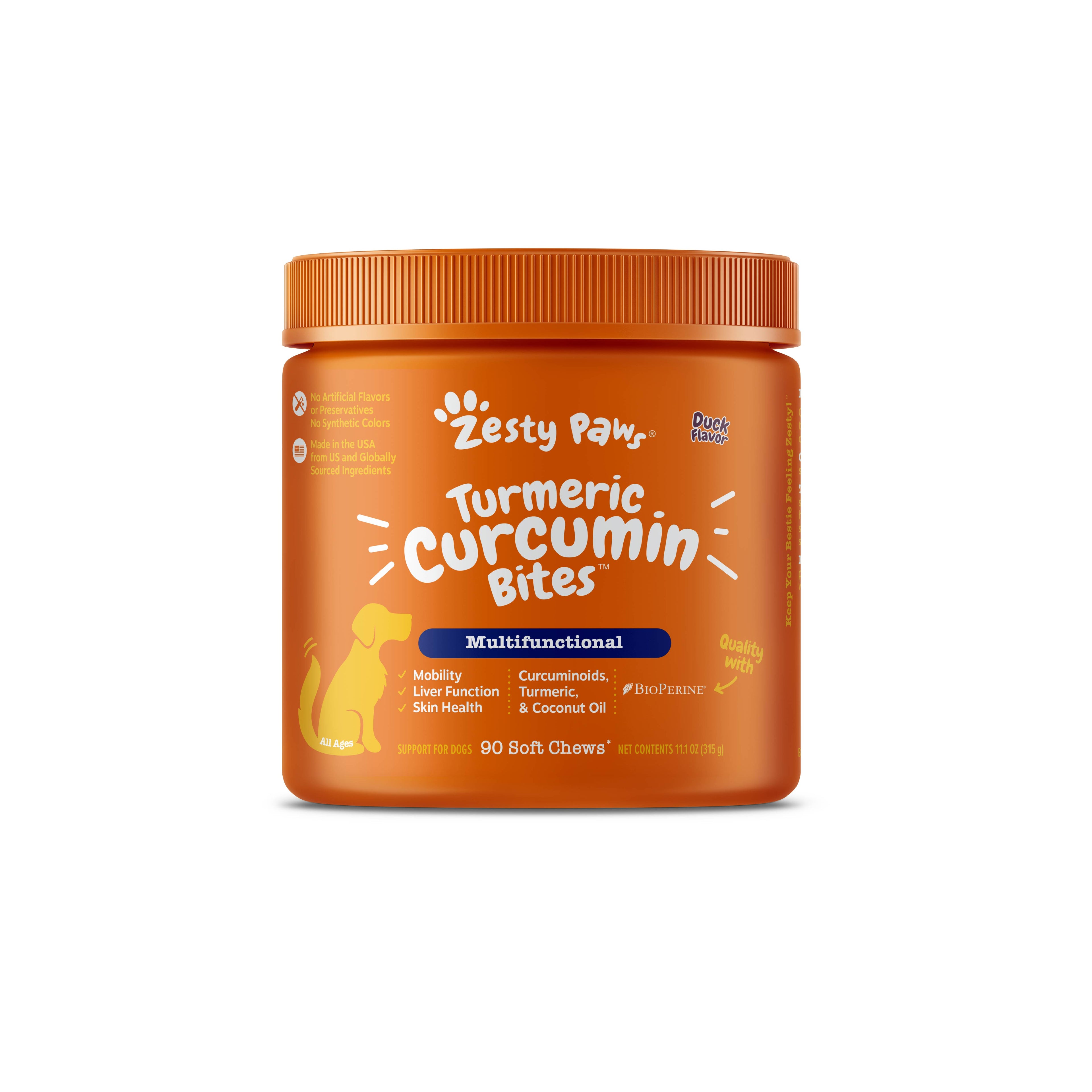 Zesty Paws Turmeric Curcumin Bites Dog Supplements