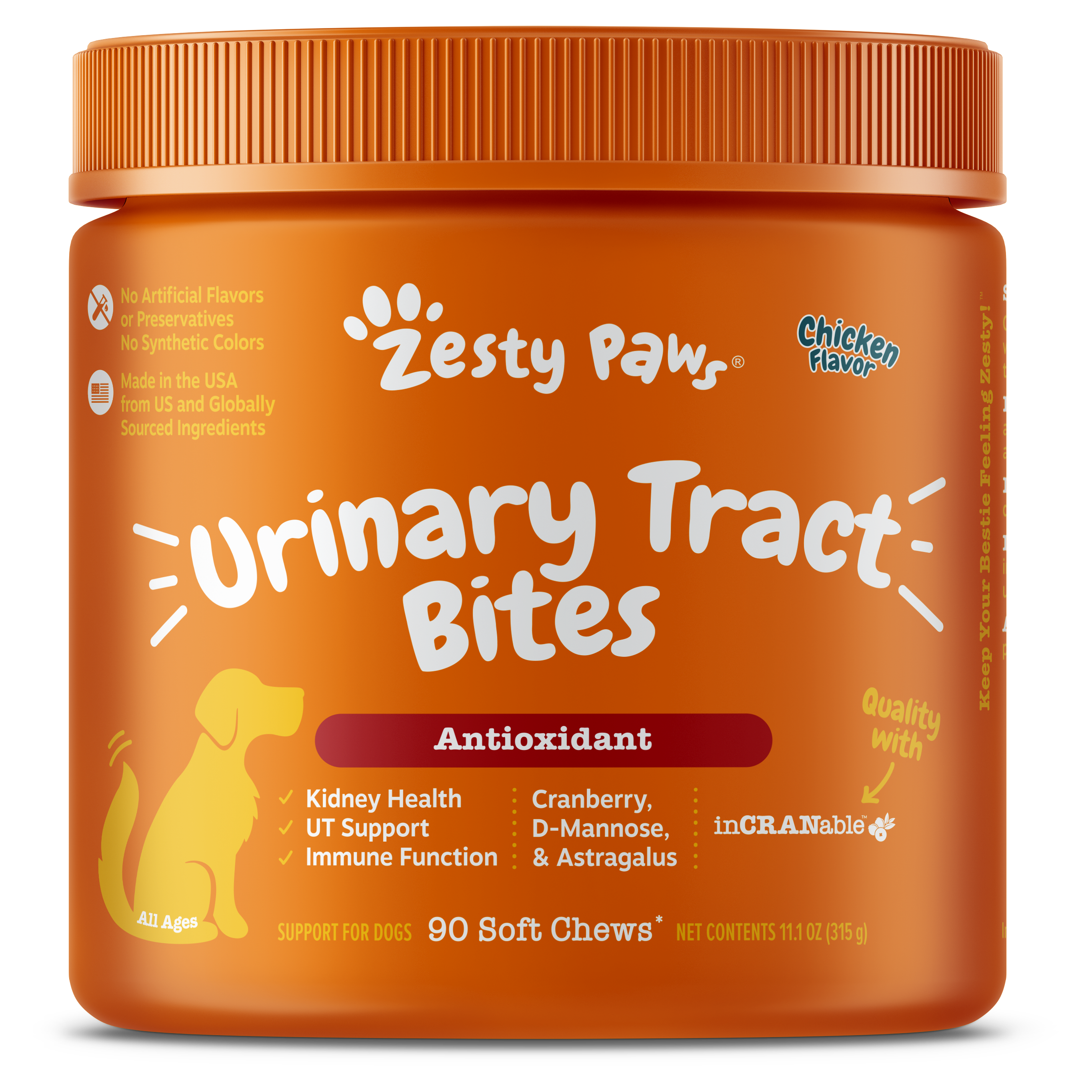 Zesty Paws Cranberry Urinary Tract Bites Dog Supplements - Chicken