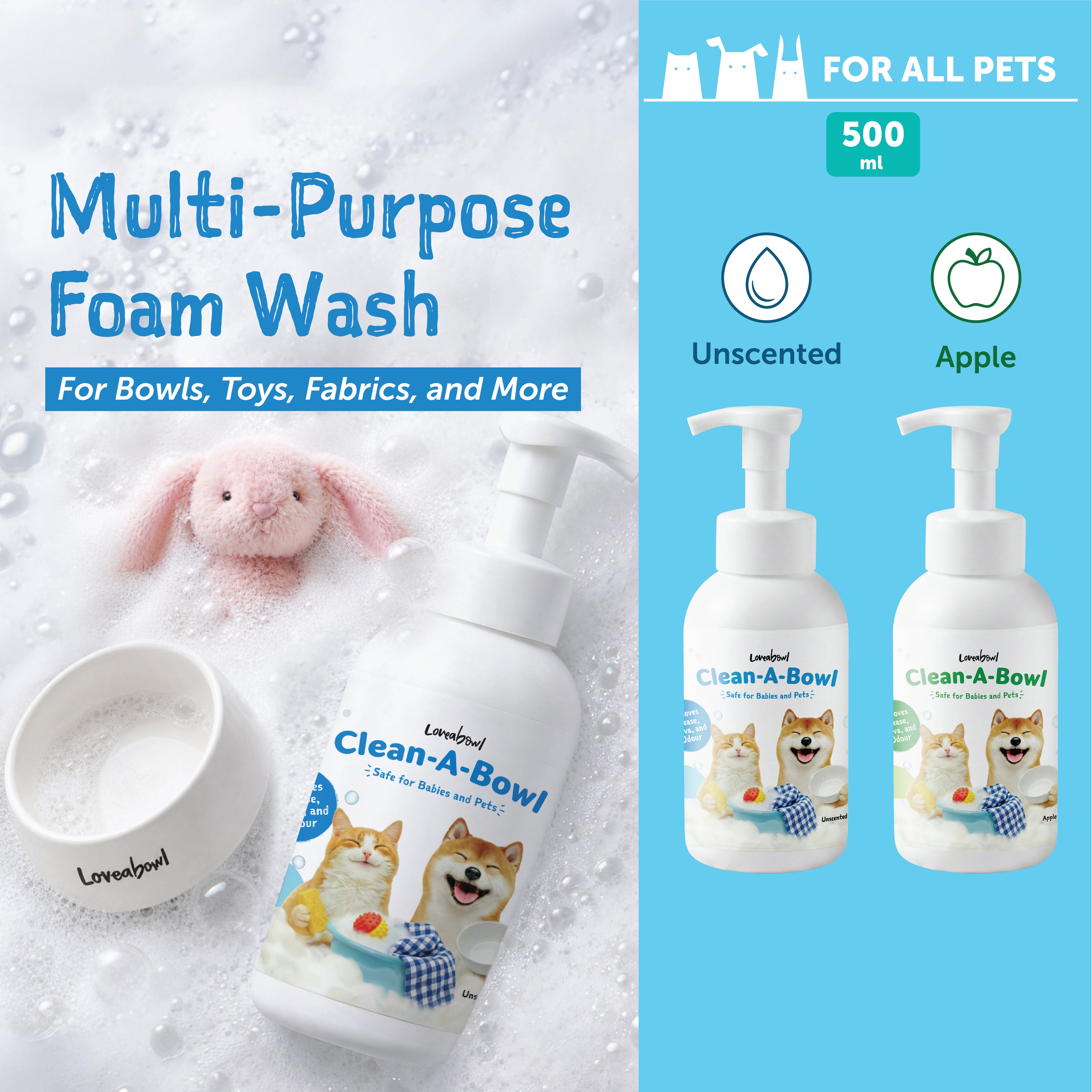 Loveabowl Clean-A-Bowl Multi-Purpose Foam Wash | 500ml