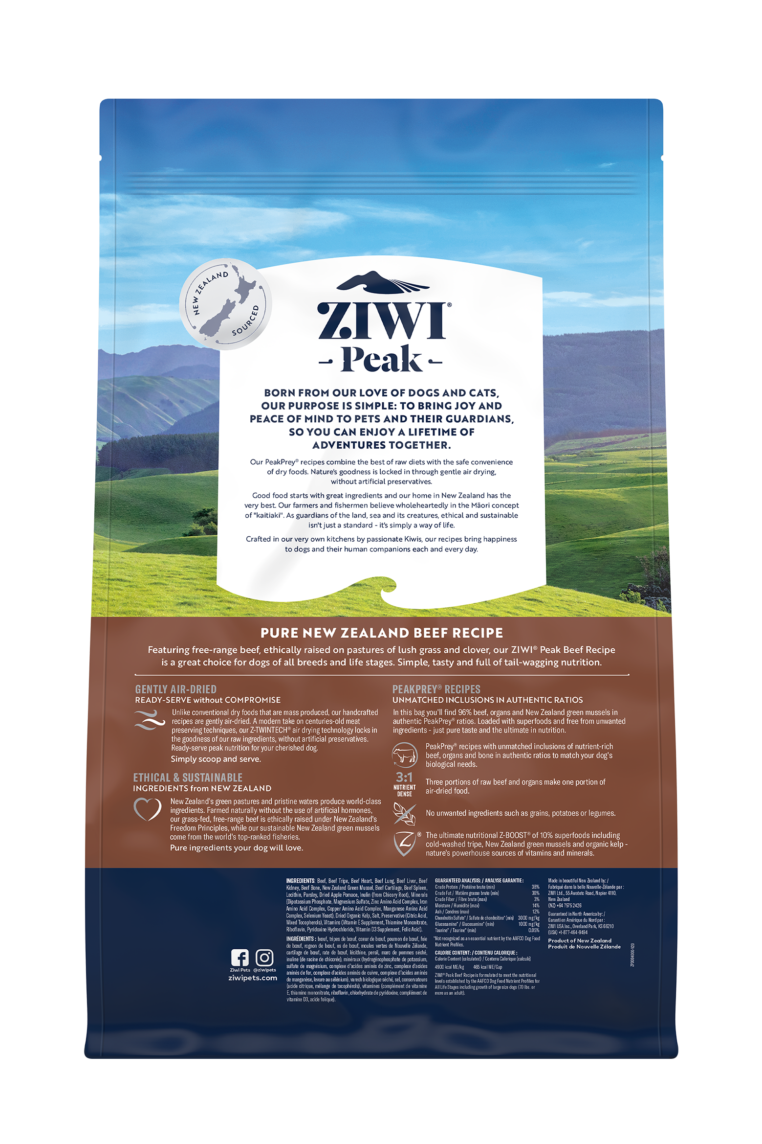 Ziwi Peak Air-Dried Beef Dog Food | Grain-Free & High Protein