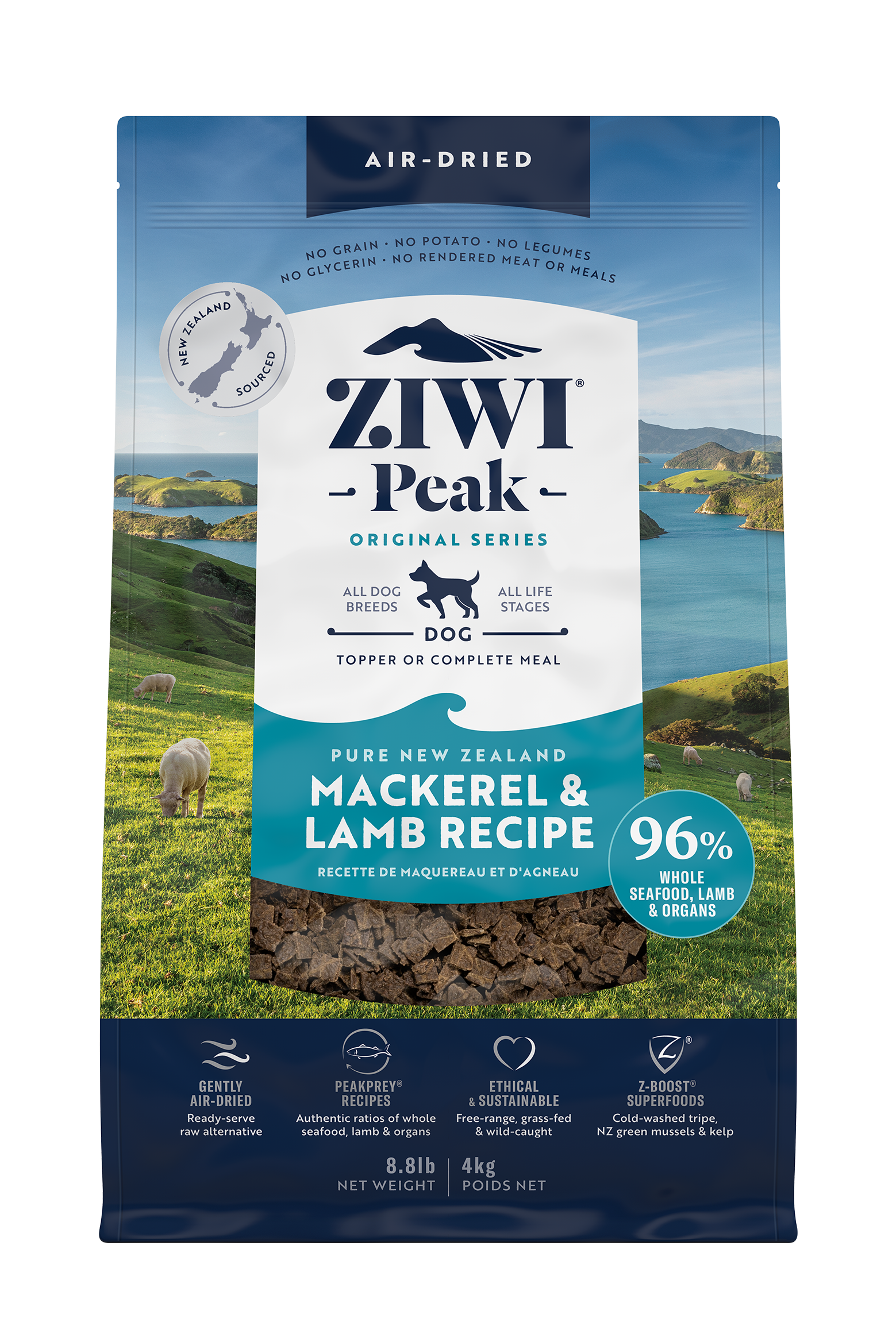 Ziwi Peak Air-Dried Mackerel & Lamb Dog Food | Grain-Free & High Protein