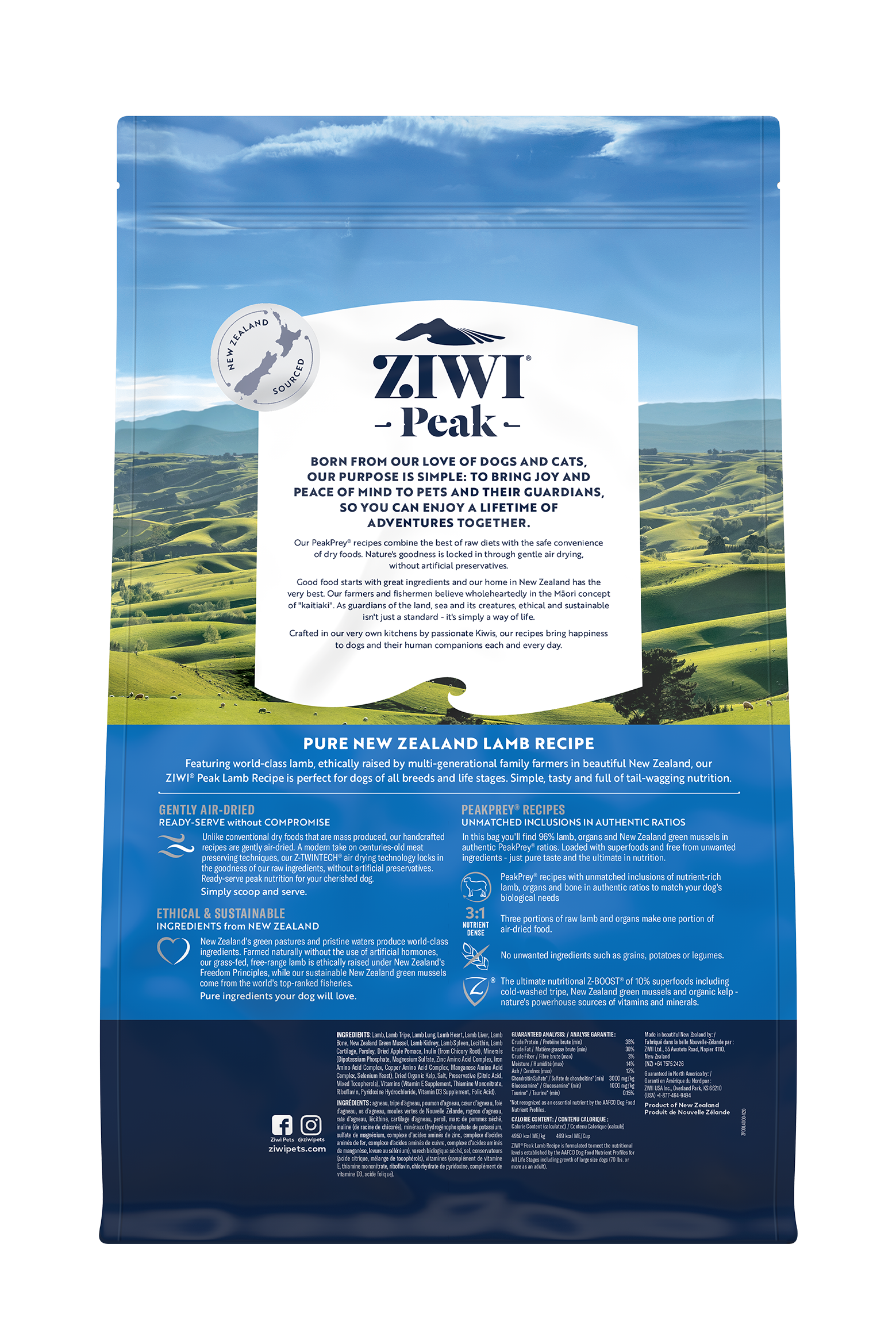 Ziwi Peak Air-Dried Lamb Dog Food | Grain-Free & High Protein